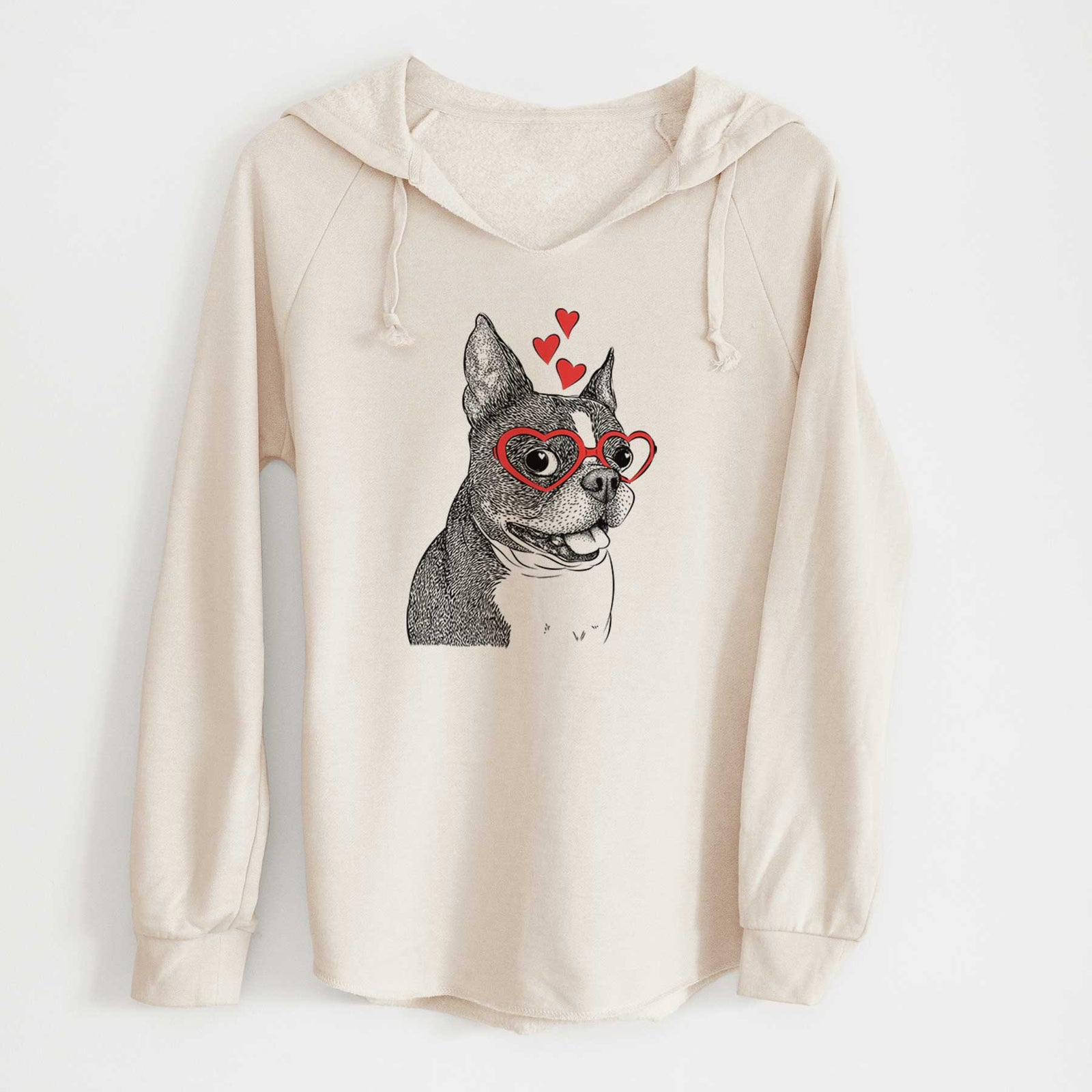 Valentine Ralphie the Boston Terrier - Cali Wave Hooded Sweatshirt