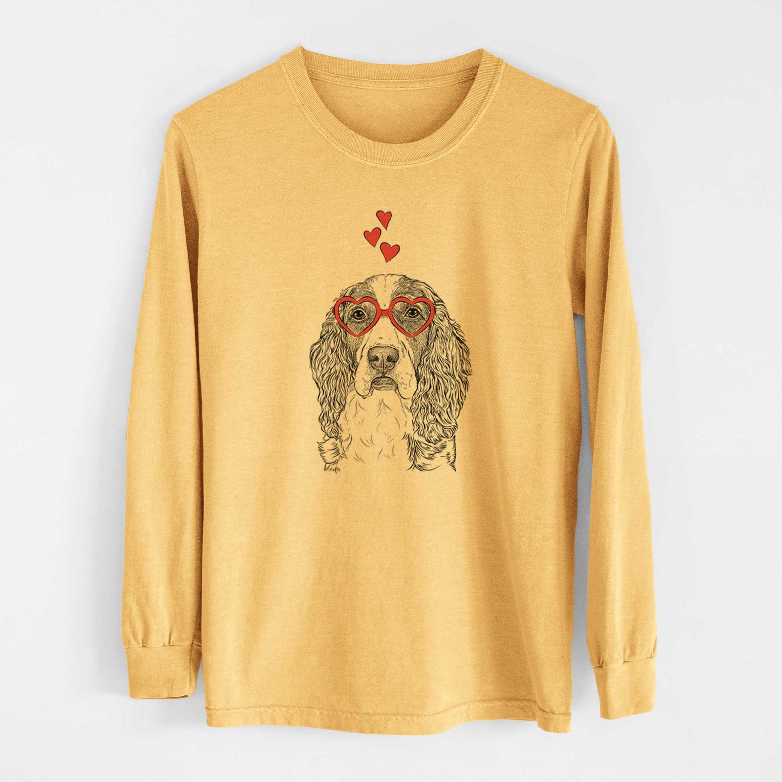 Valentine Red the English Springer Spaniel - Heavyweight 100% Cotton Long Sleeve