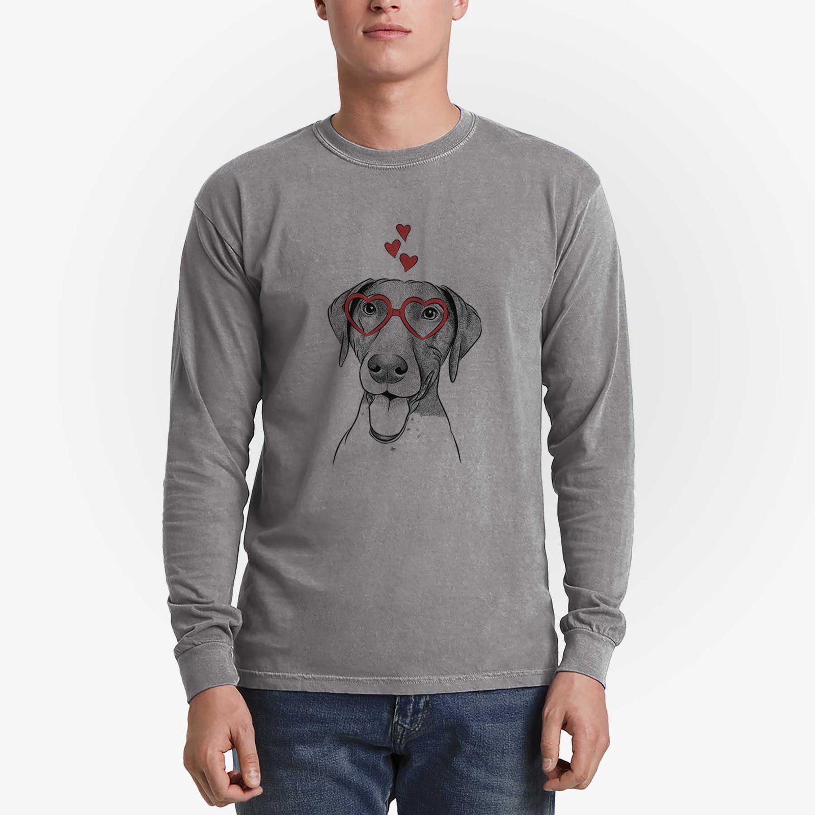 Valentine Remi the German Shorthaired Pointer - Heavyweight 100% Cotton Long Sleeve
