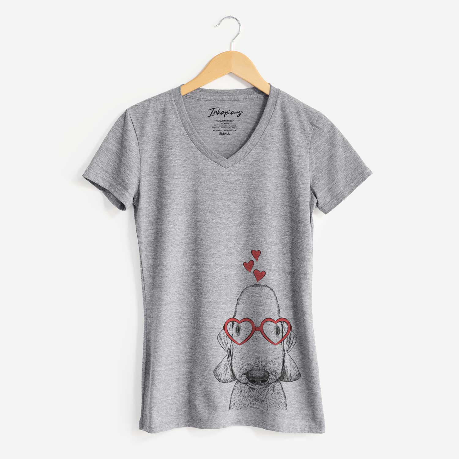 Valentine Remington the Bedlington Terrier - Women's V-neck Shirt