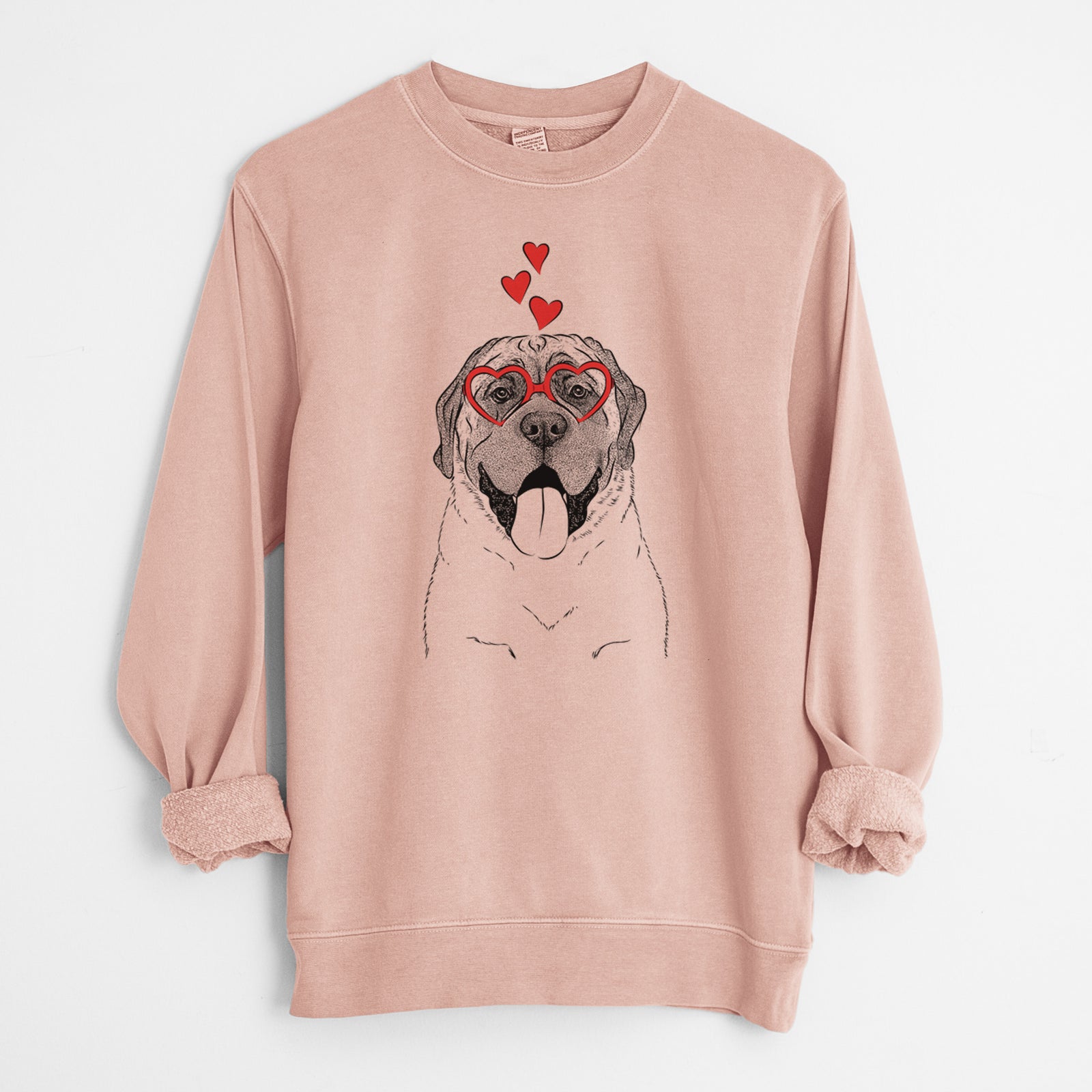 Valentine Remmie the English Mastiff - Unisex Pigment Dyed Crew Sweatshirt