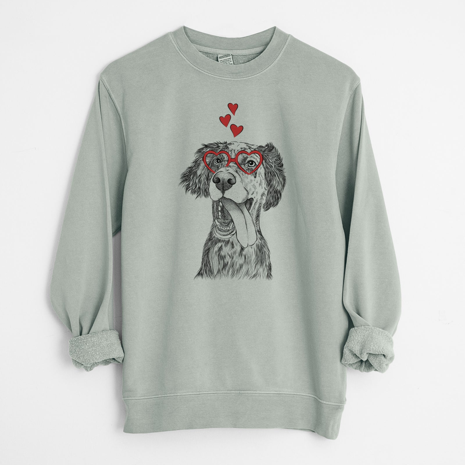 Valentine Renly the English Setter - Unisex Pigment Dyed Crew Sweatshirt