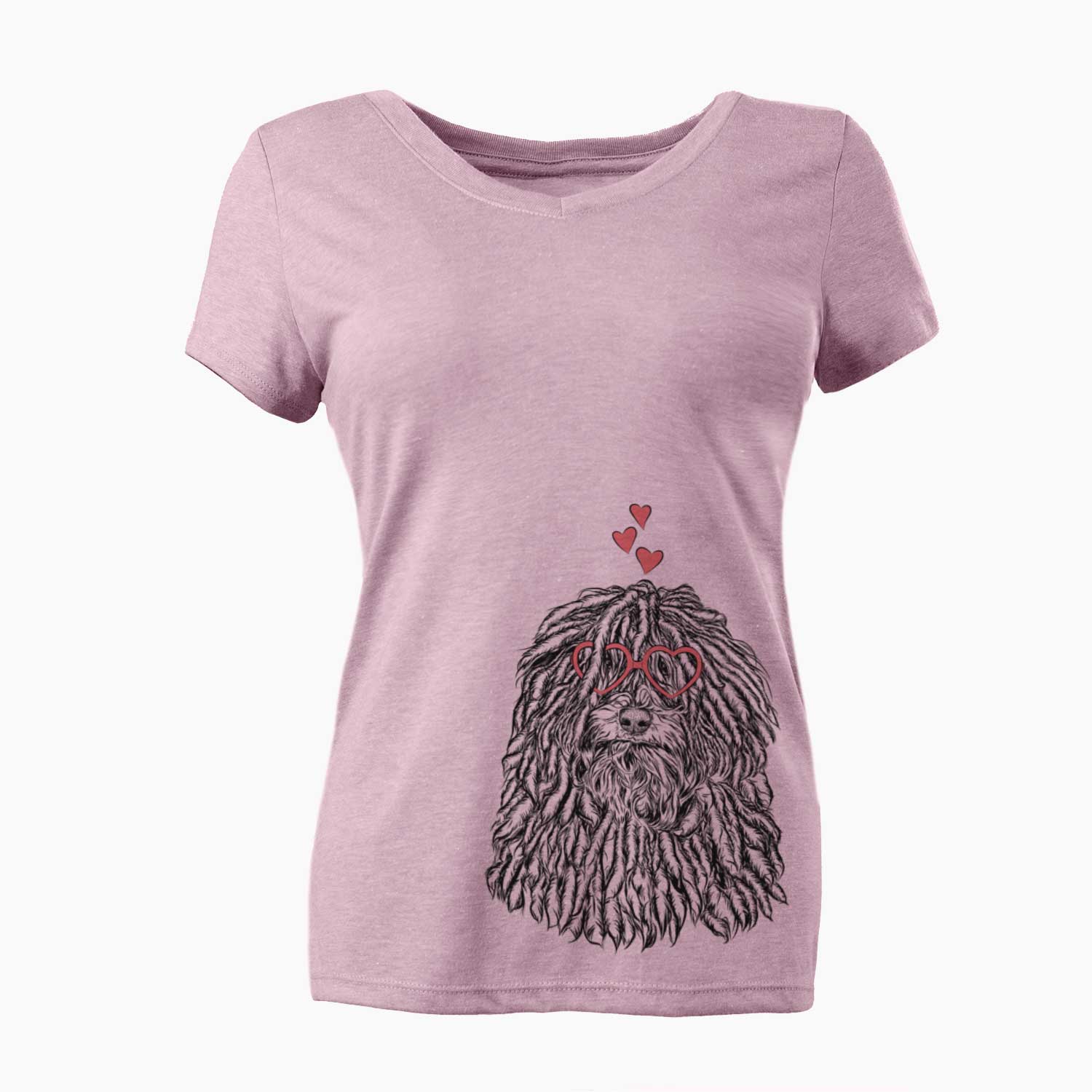 Valentine Rezi the Puli - Women's V-neck Shirt