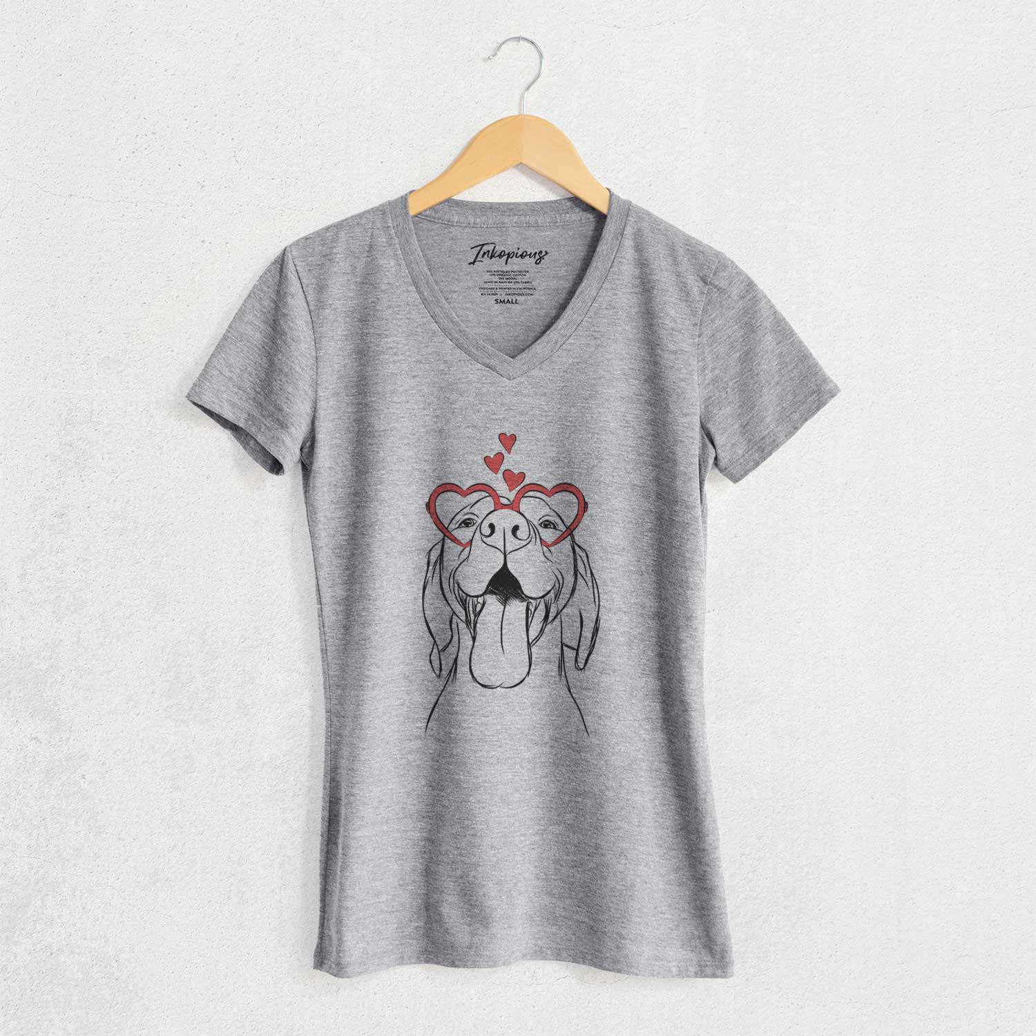 Valentine Rhys the Vizsla - Women's V-neck Shirt