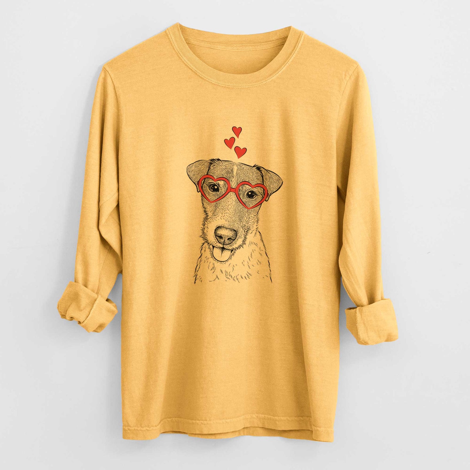 Valentine Rider the Parson Russell Terrier - Heavyweight 100% Cotton Long Sleeve