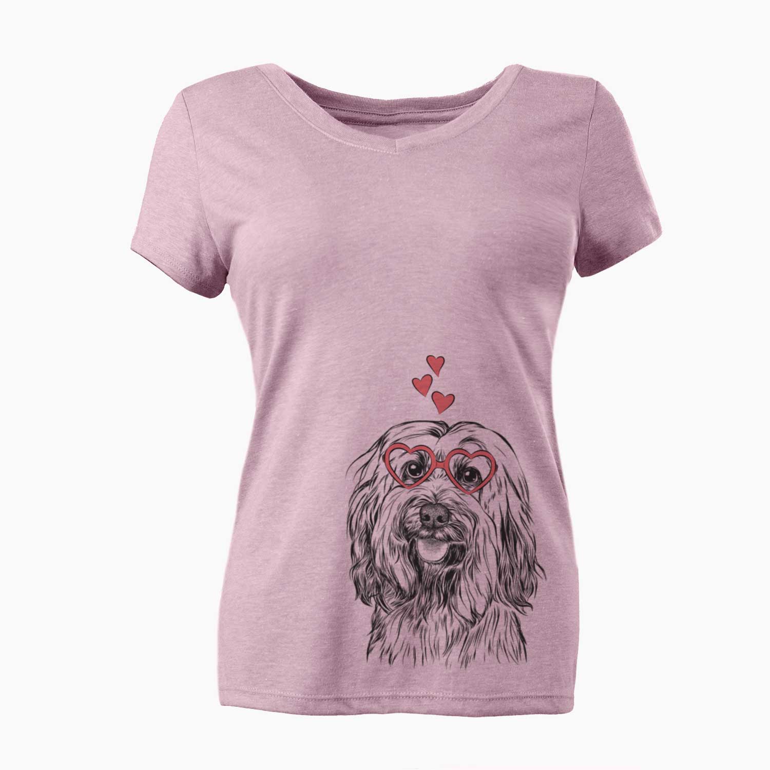 Valentine Rime the Tibetan Terrier - Women's V-neck Shirt
