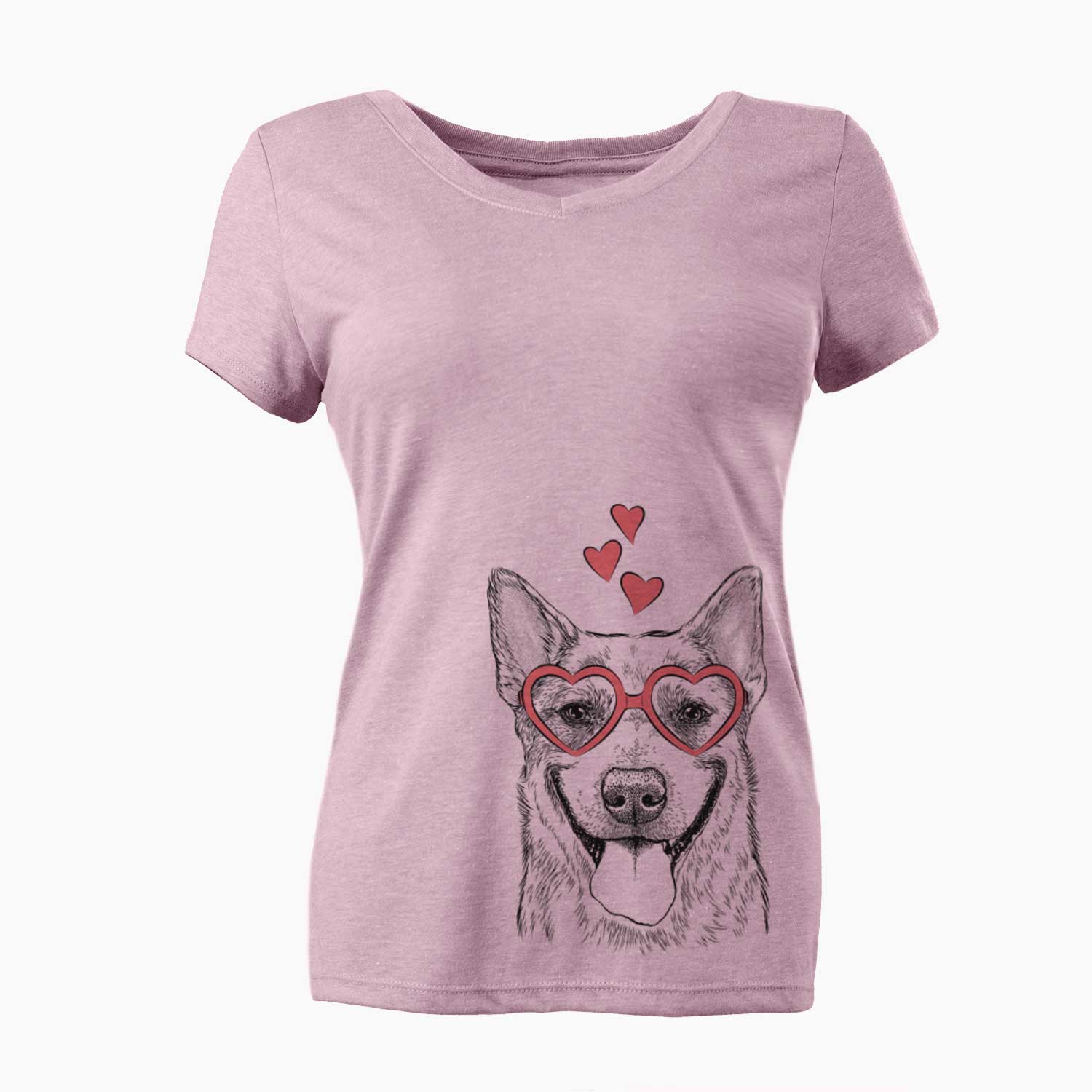 Valentine Rio the Australian Cattle Dog - Women's V-neck Shirt