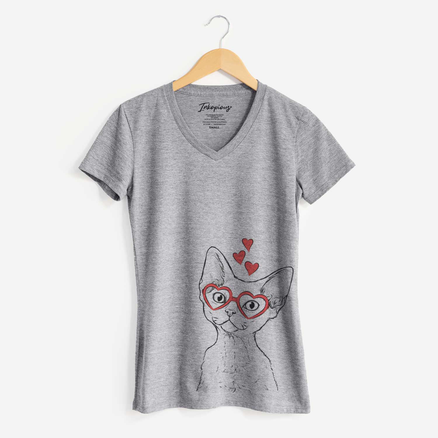 Valentine Ripley the Devon Rex Cat - Women's V-neck Shirt