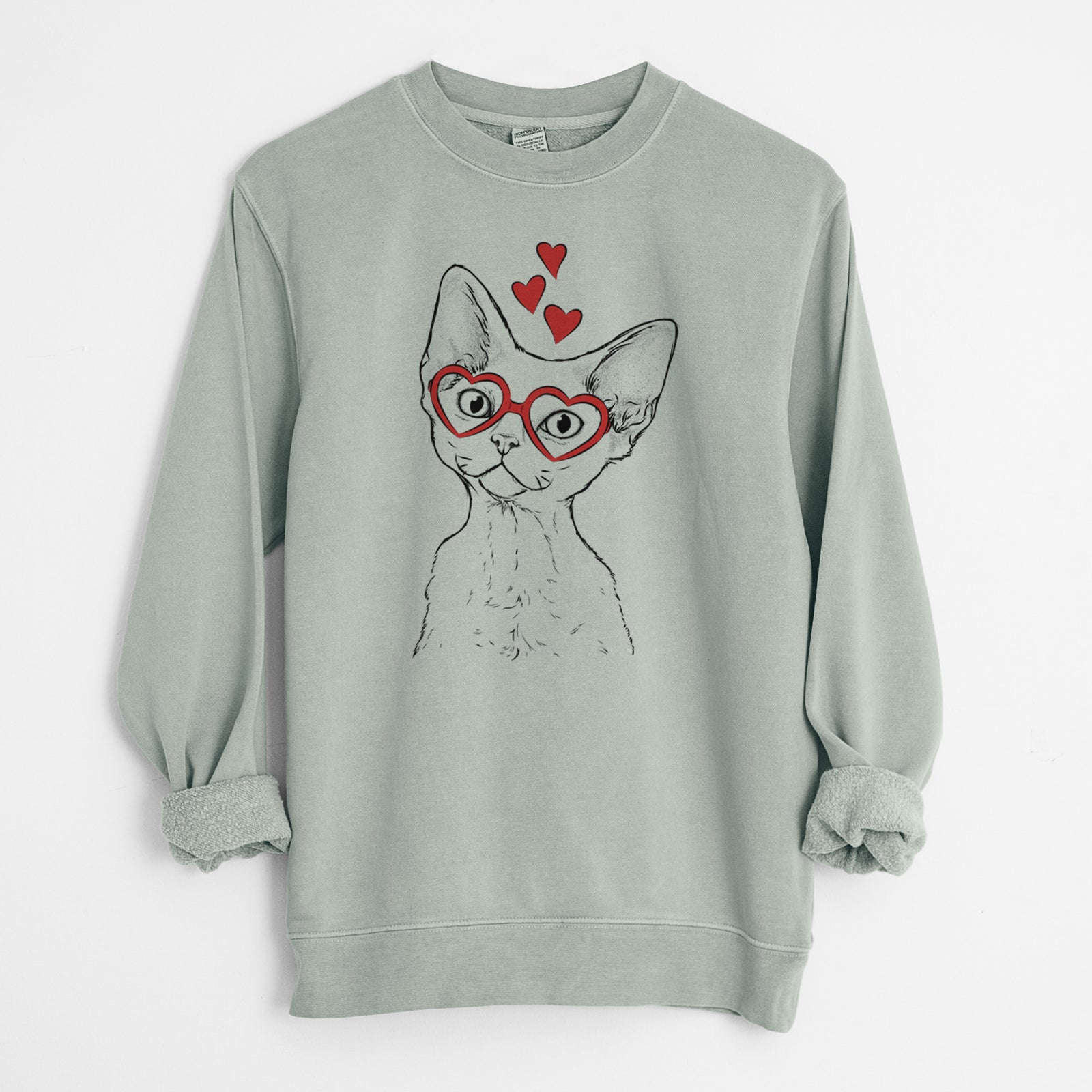 Valentine Ripley the Devon Rex Cat - Unisex Pigment Dyed Crew Sweatshirt