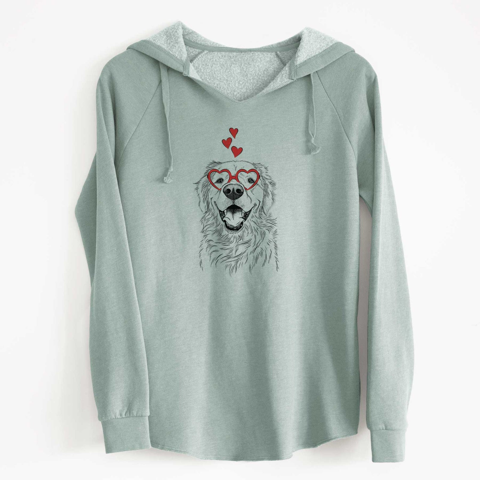 Valentine Roger the Golden Retriever - Cali Wave Hooded Sweatshirt