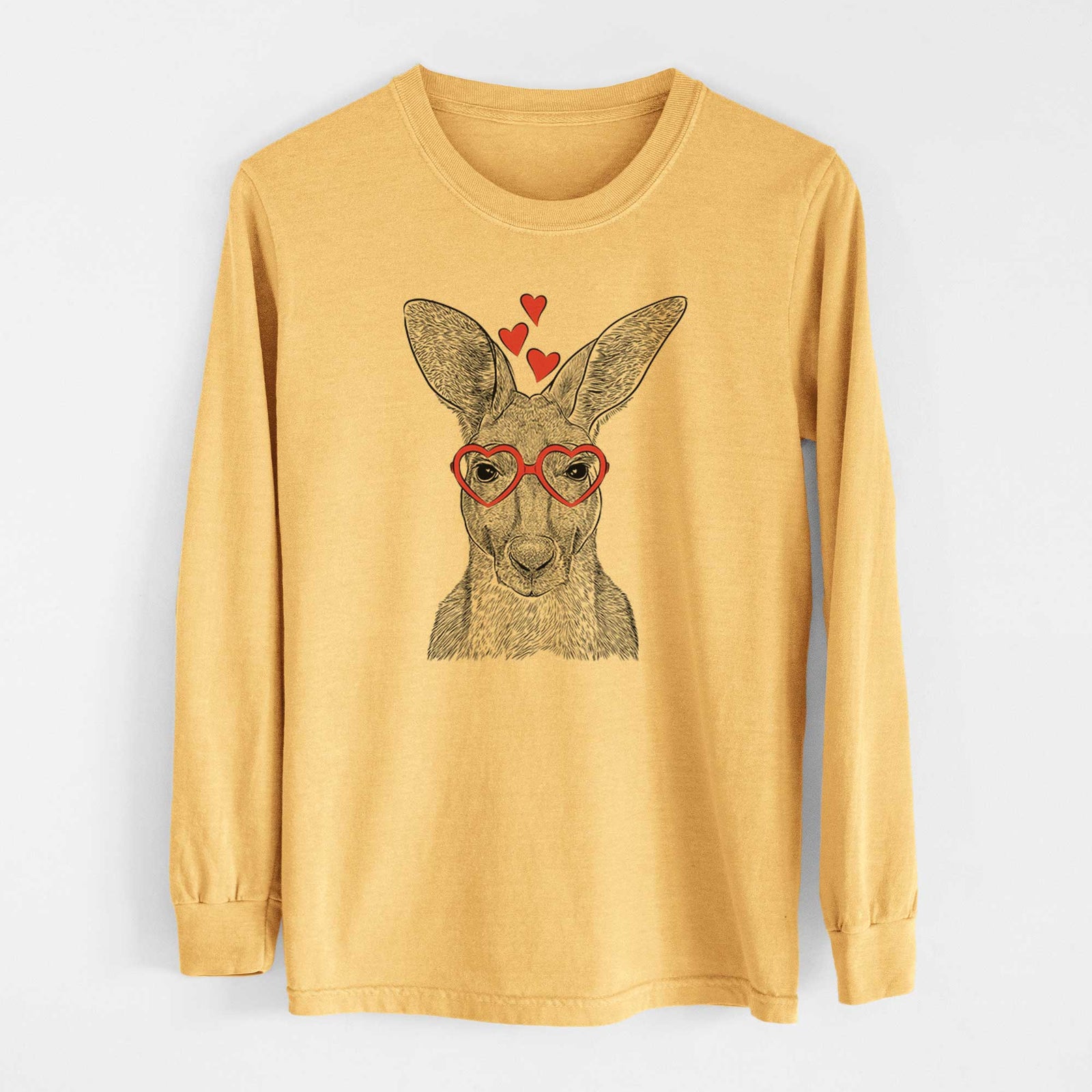 Valentine Roger the Red Kangaroo - Heavyweight 100% Cotton Long Sleeve