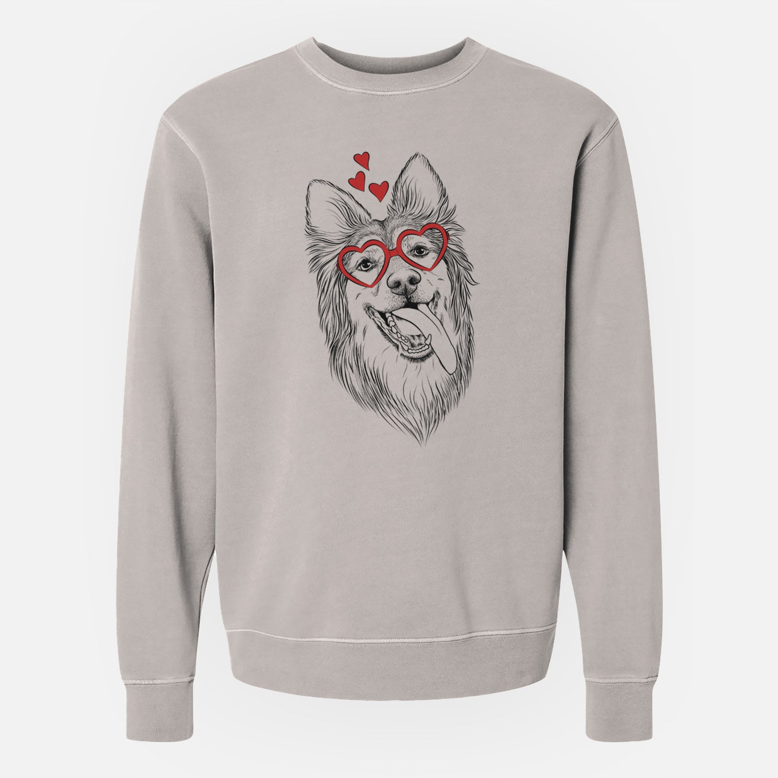 Valentine Rosalie the German Shepherd Mix - Unisex Pigment Dyed Crew Sweatshirt