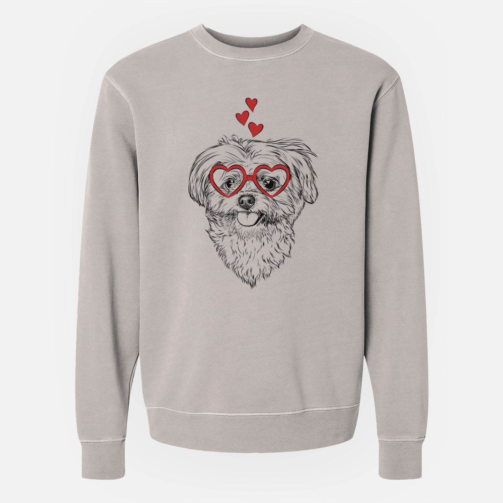 Valentine Rosie the Maltipoo - Unisex Pigment Dyed Crew Sweatshirt