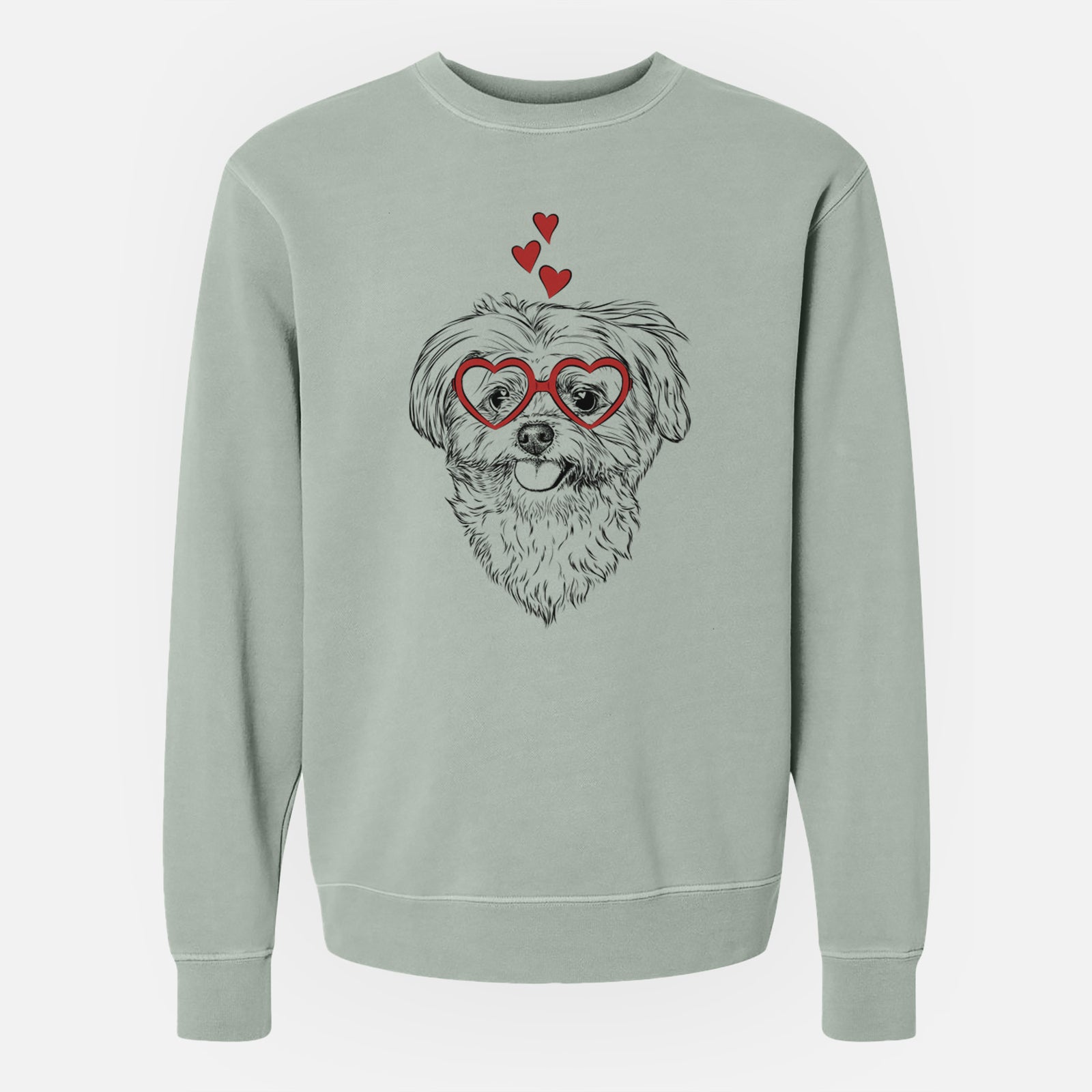 Valentine Rosie the Maltipoo - Unisex Pigment Dyed Crew Sweatshirt