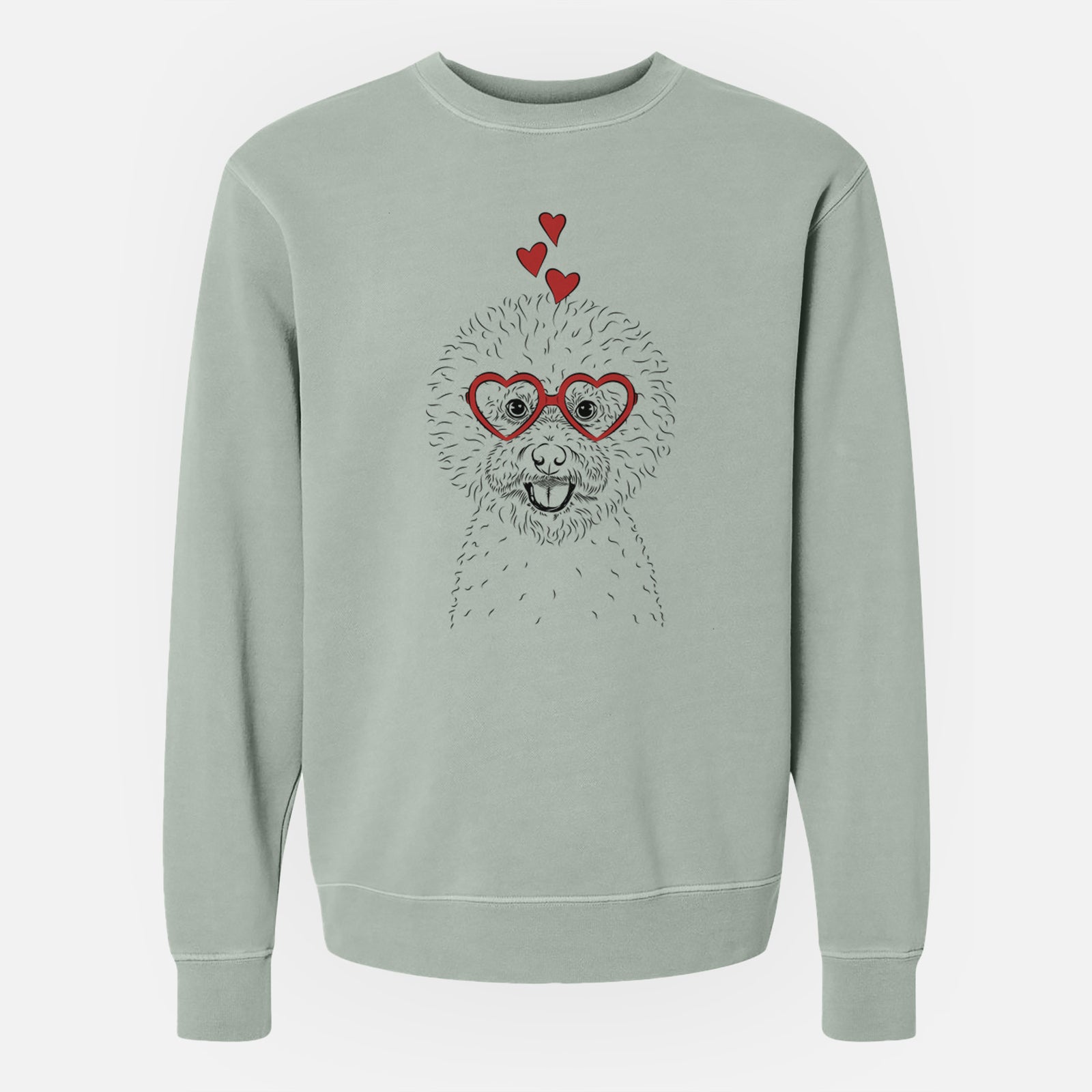 Valentine Ross the Bichon Frise - Unisex Pigment Dyed Crew Sweatshirt