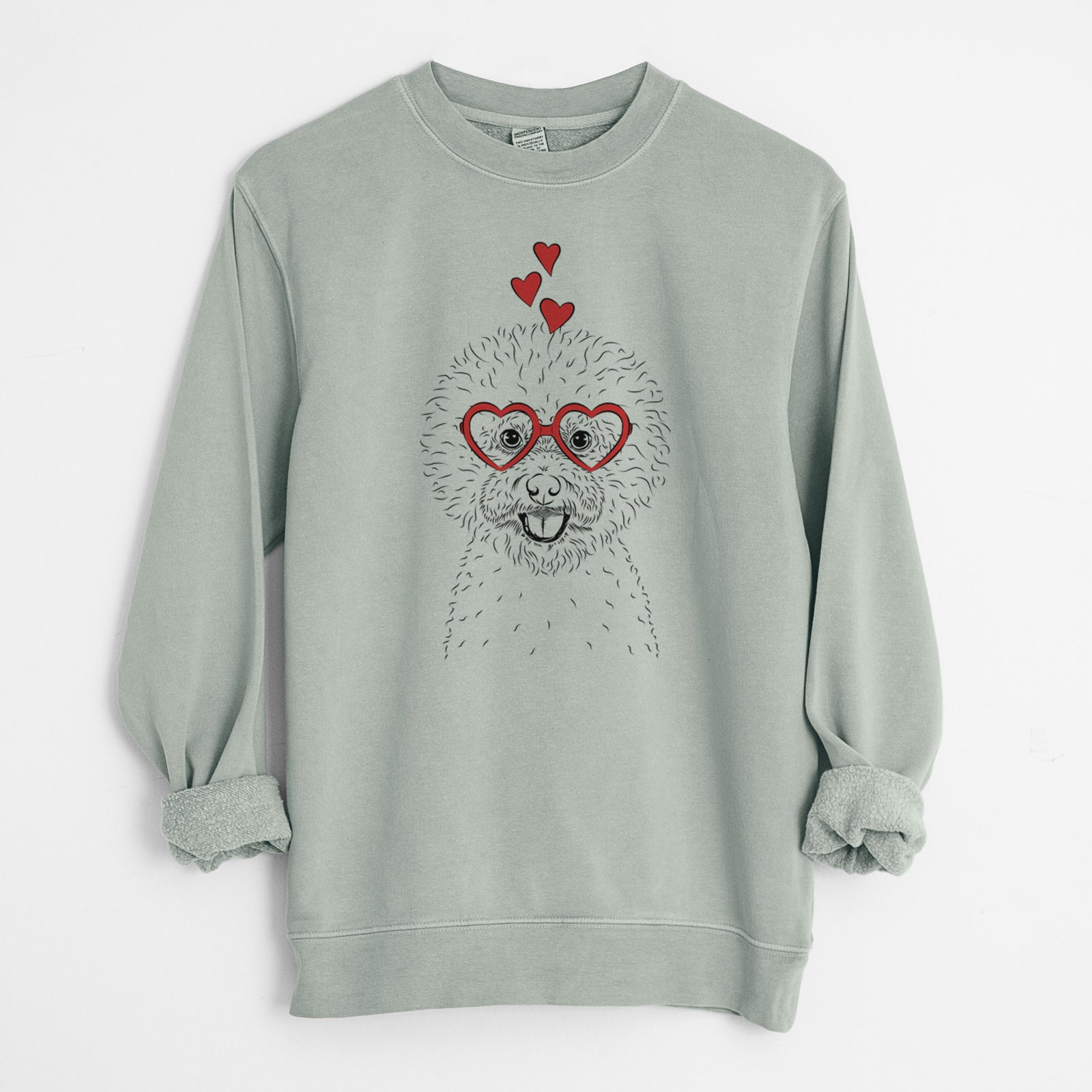 Valentine Ross the Bichon Frise - Unisex Pigment Dyed Crew Sweatshirt
