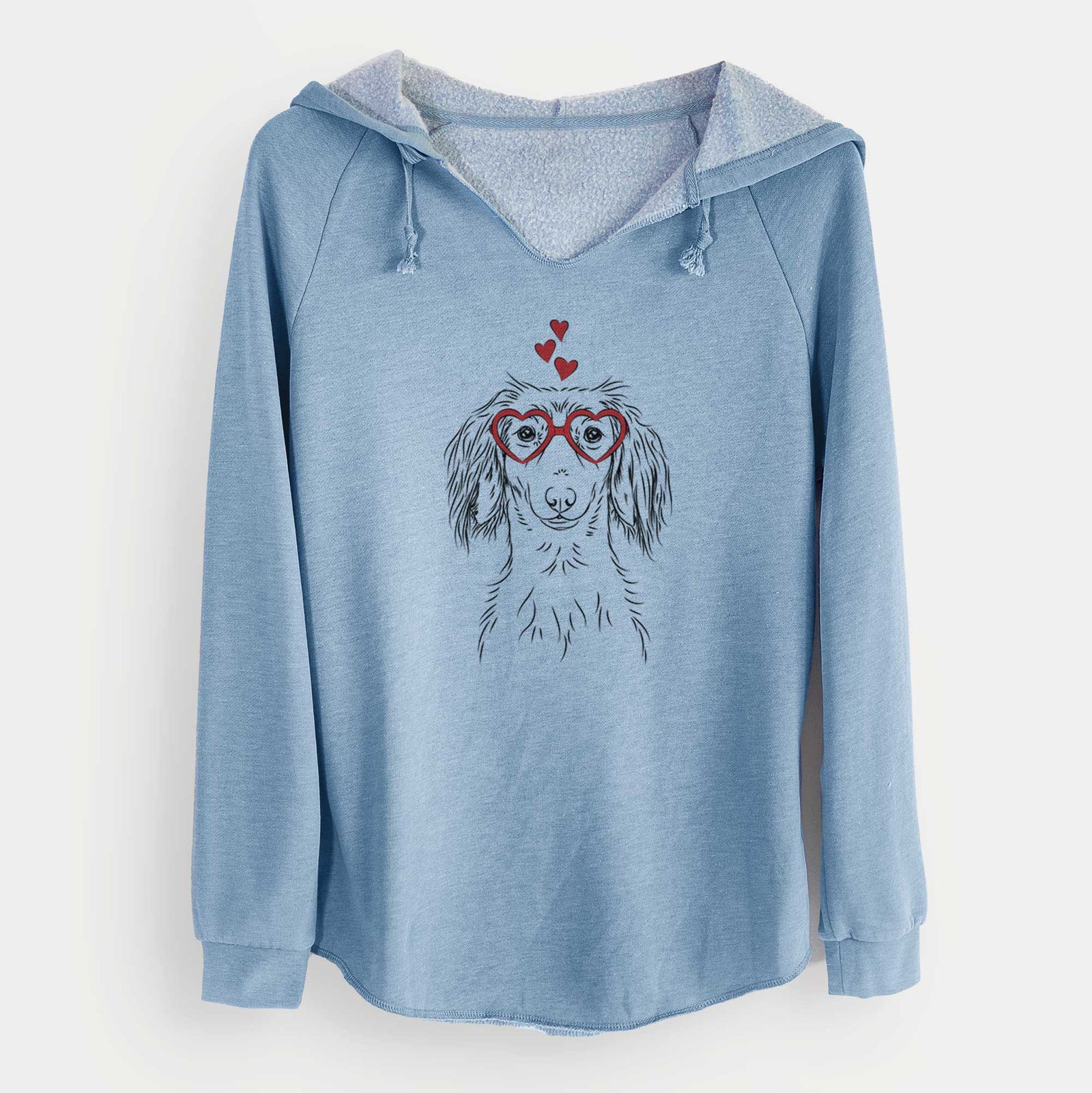 Valentine Roux the Long Haired Dachshund - Cali Wave Hooded Sweatshirt