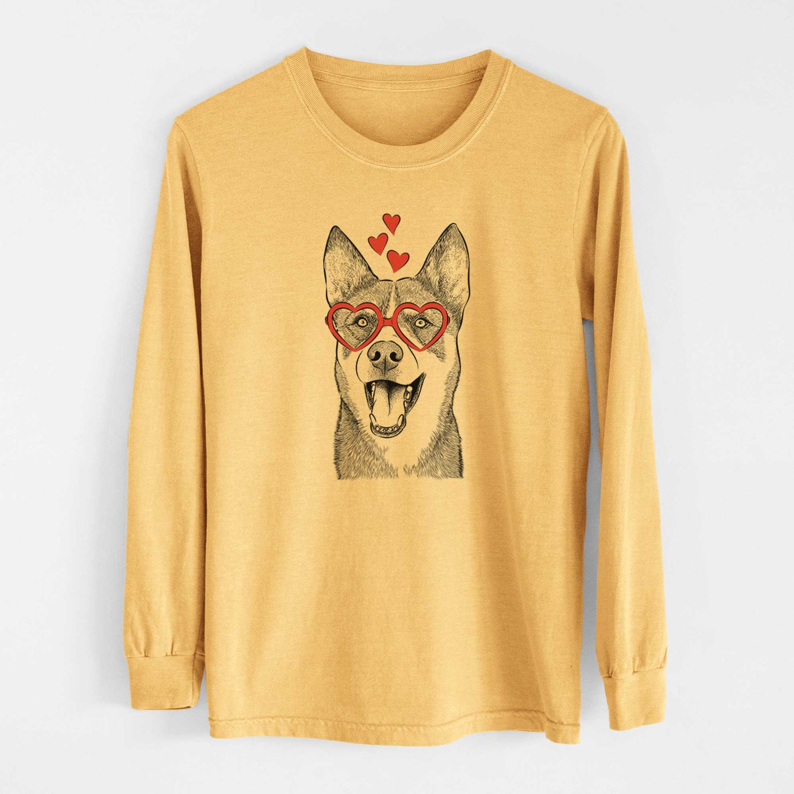 Valentine Roux the Siberian Husky - Heavyweight 100% Cotton Long Sleeve