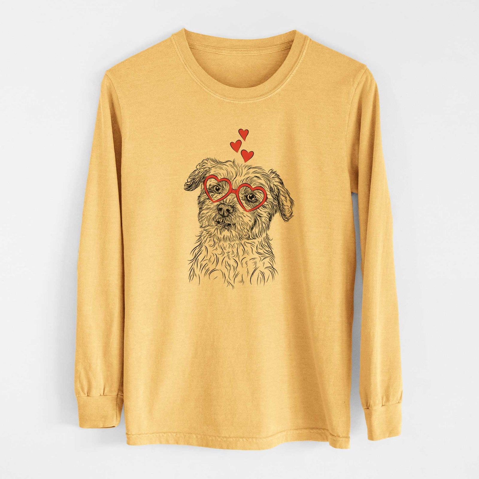 Valentine Roxie the Schnauzer Shih Tzu Mix - Heavyweight 100% Cotton Long Sleeve