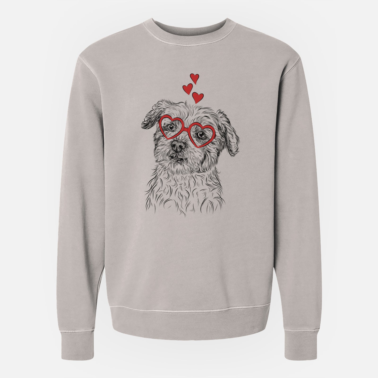 Valentine Roxie the Schnauzer Shih Tzu Mix - Unisex Pigment Dyed Crew Sweatshirt