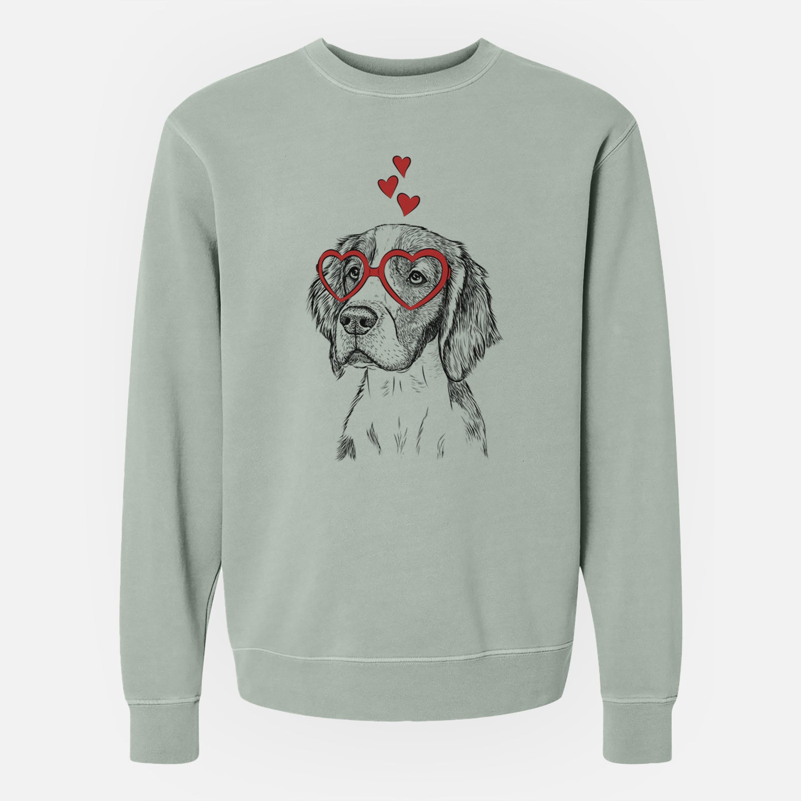 Valentine Roxy the Welsh Springer Spaniel - Unisex Pigment Dyed Crew Sweatshirt