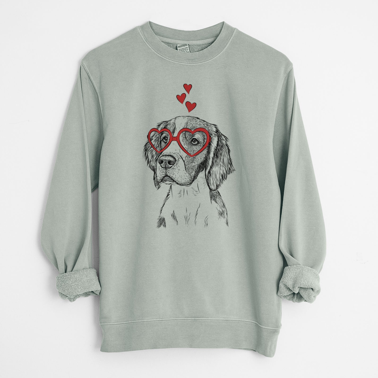 Valentine Roxy the Welsh Springer Spaniel - Unisex Pigment Dyed Crew Sweatshirt
