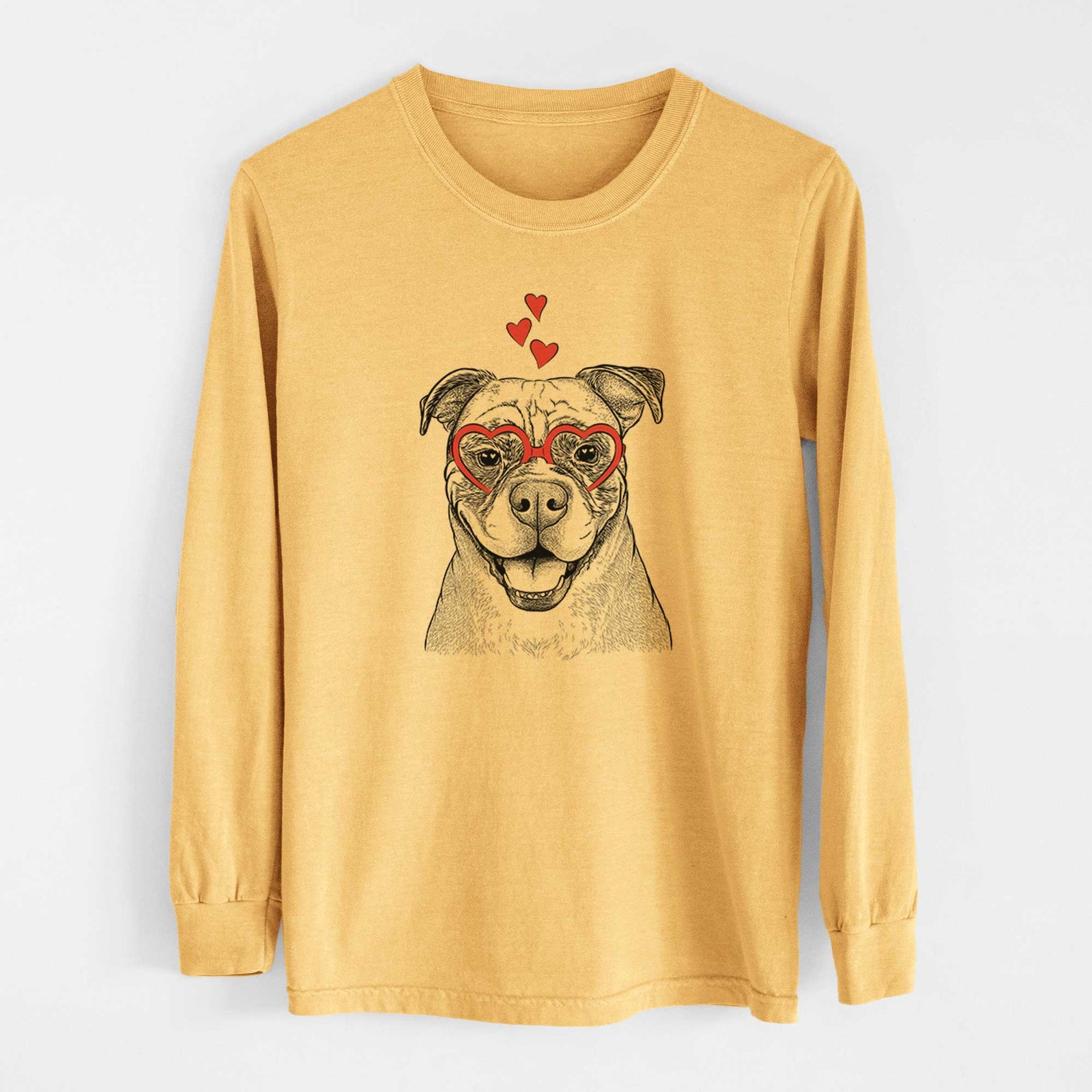 Valentine Rufus the American Bulldog - Heavyweight 100% Cotton Long Sleeve