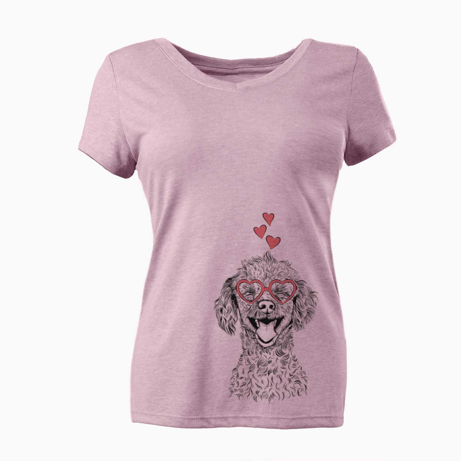 Valentine Rusty the Toy Poodle - Women's V-neck Shirt