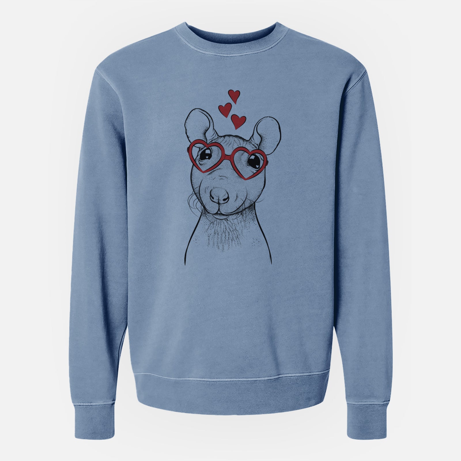 Valentine Ruthie the Hairless Rat - Unisex Pigment Dyed Crew Sweatshirt