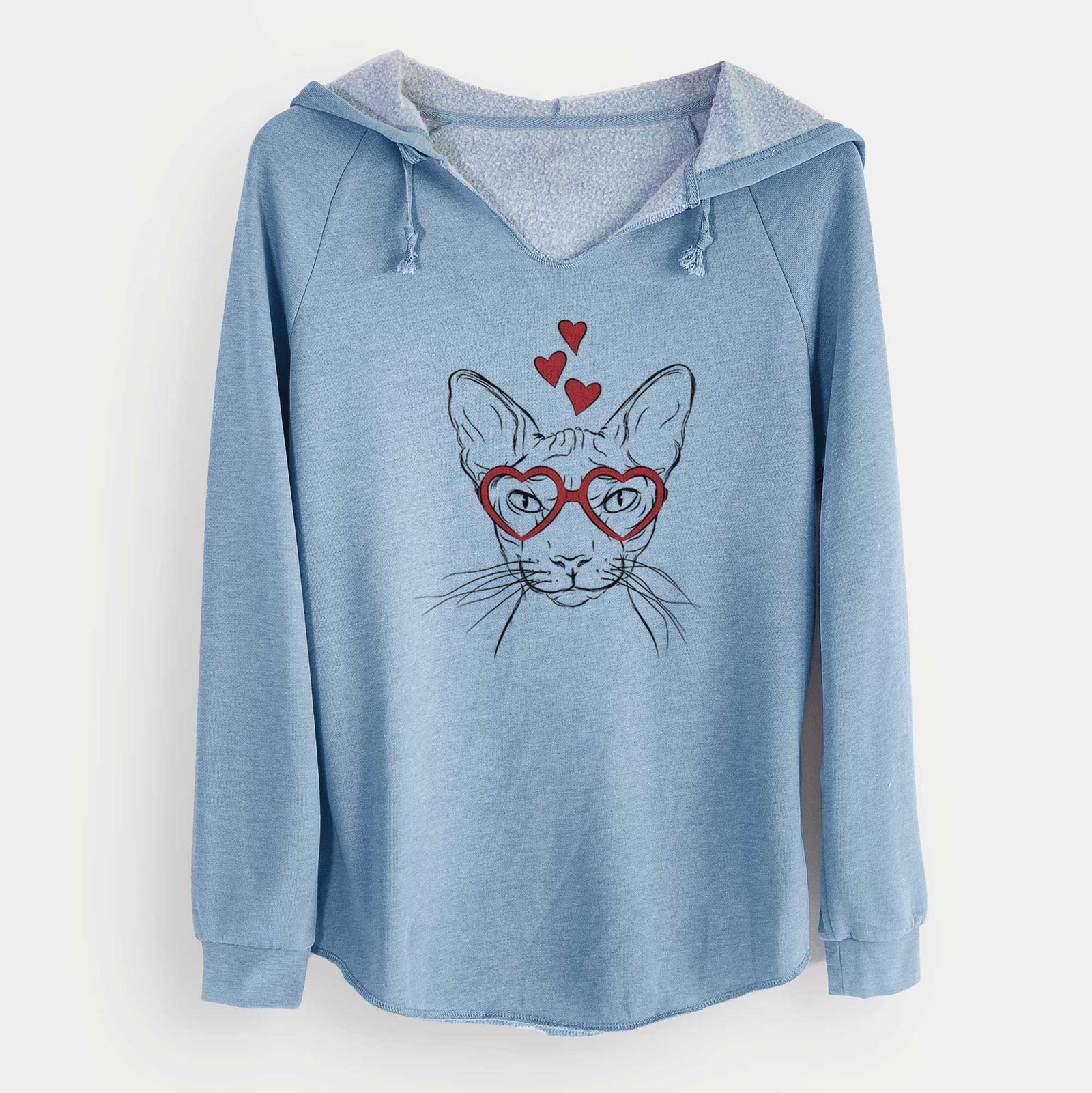 Valentine Sammy the Spinx Cat - Cali Wave Hooded Sweatshirt