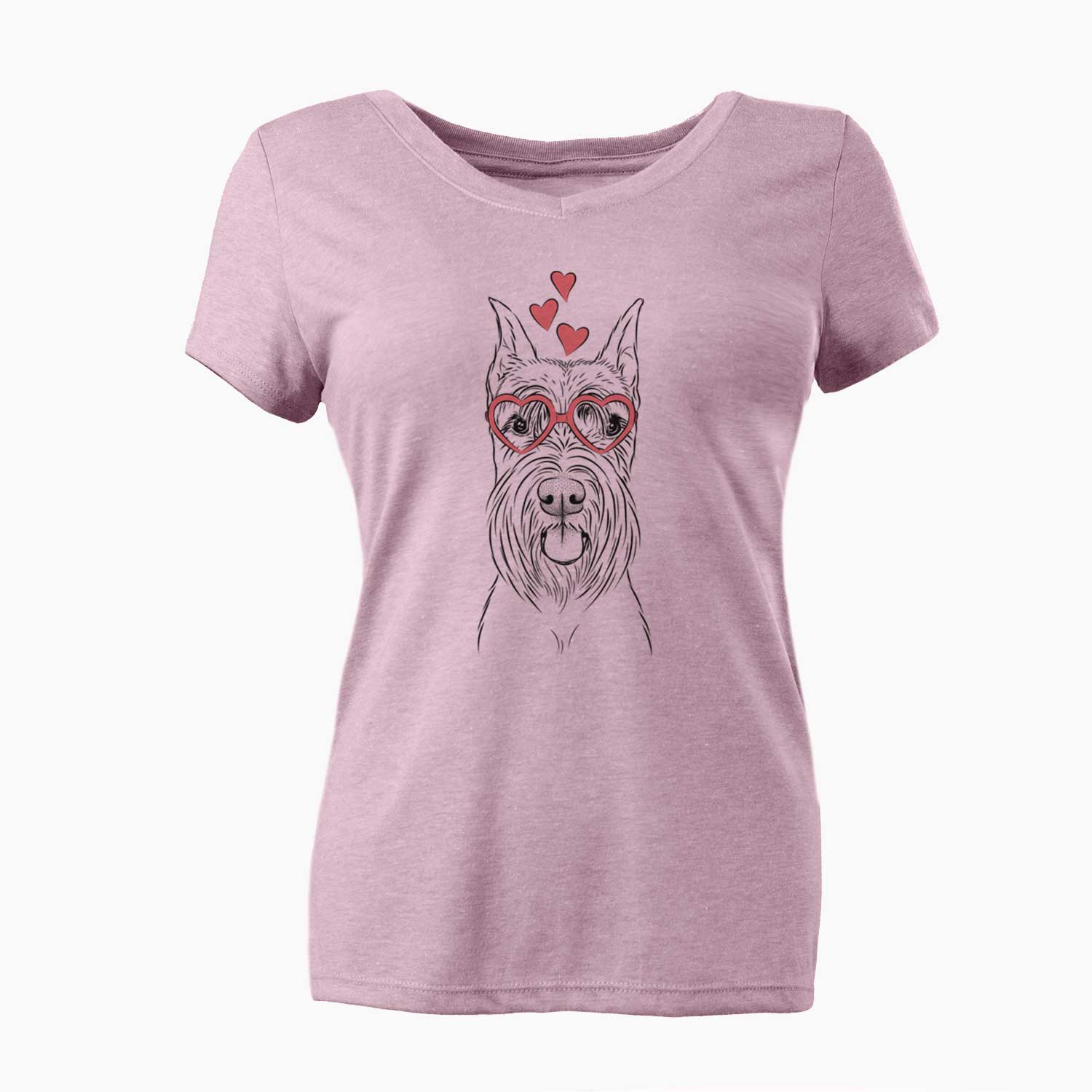 Valentine Samuel the Standard Schnauzer - Women's V-neck Shirt
