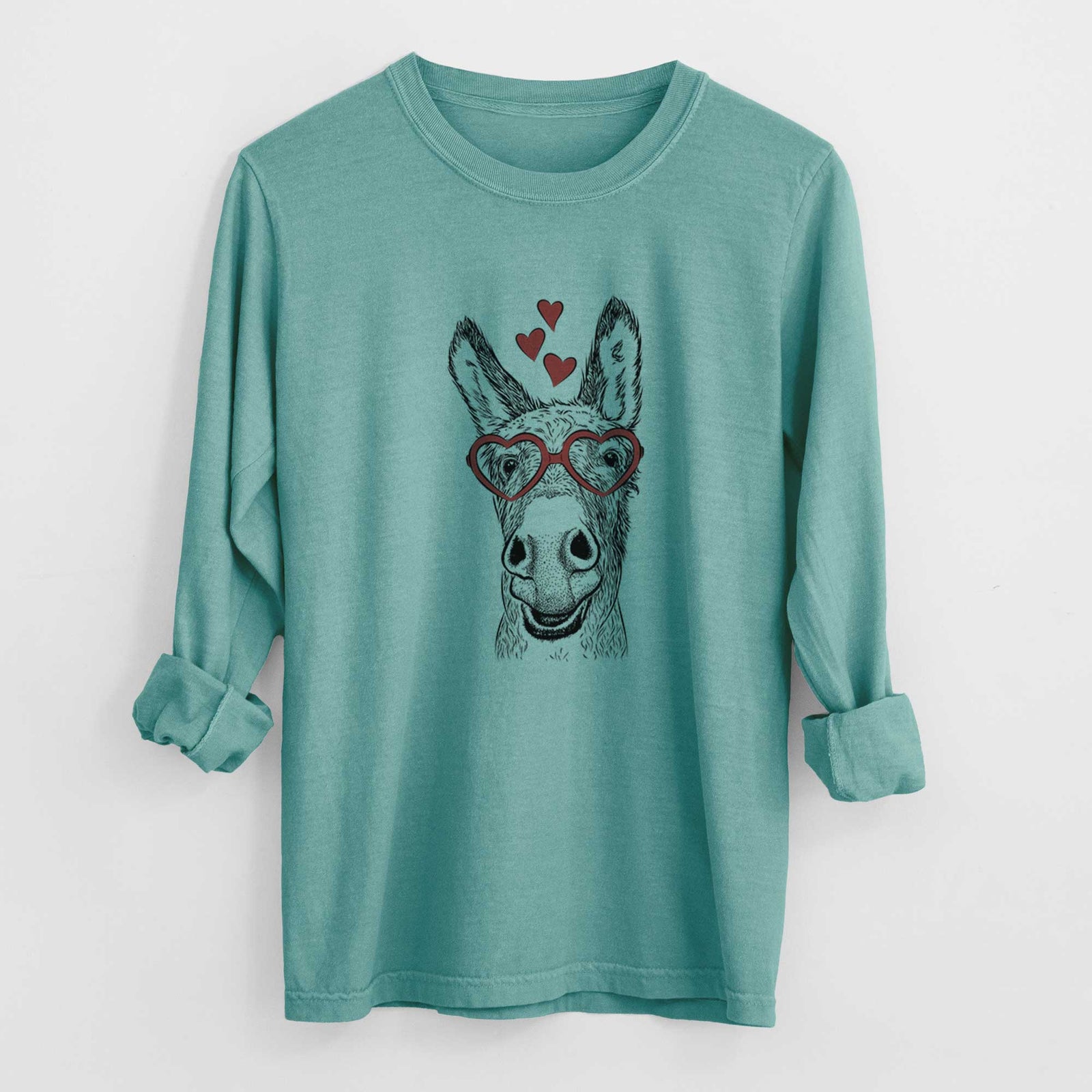 Valentine Samule the Donkey - Heavyweight 100% Cotton Long Sleeve