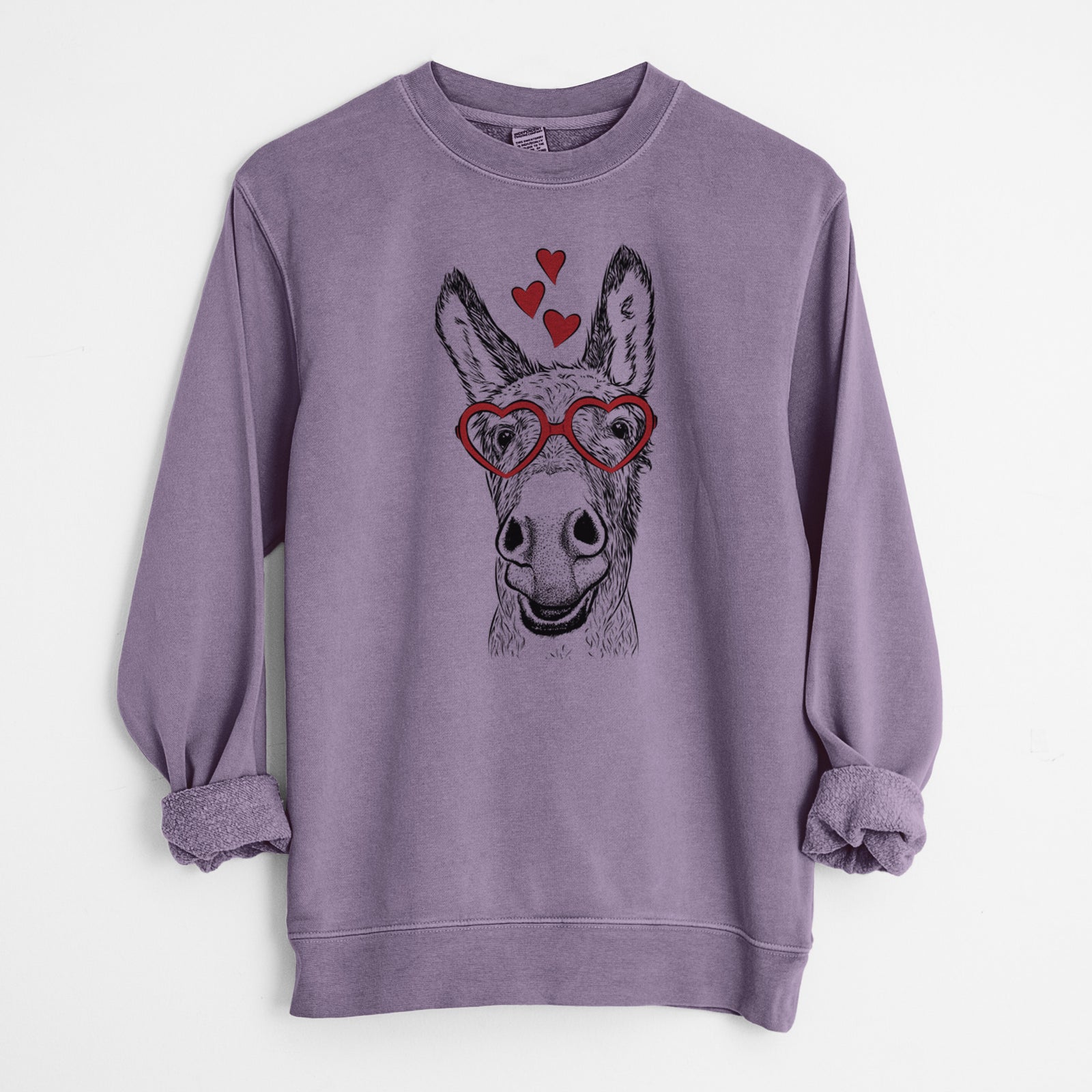 Valentine Samule the Donkey - Unisex Pigment Dyed Crew Sweatshirt