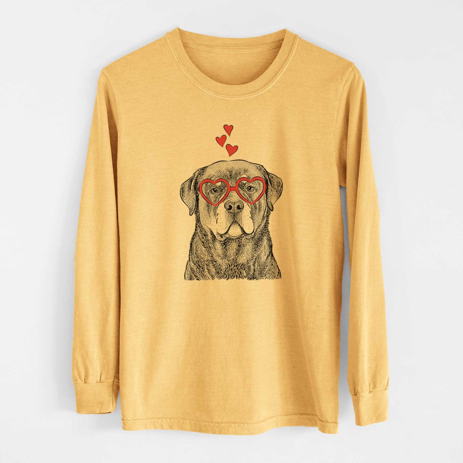 Valentine Sarge the Rottweiler - Heavyweight 100% Cotton Long Sleeve