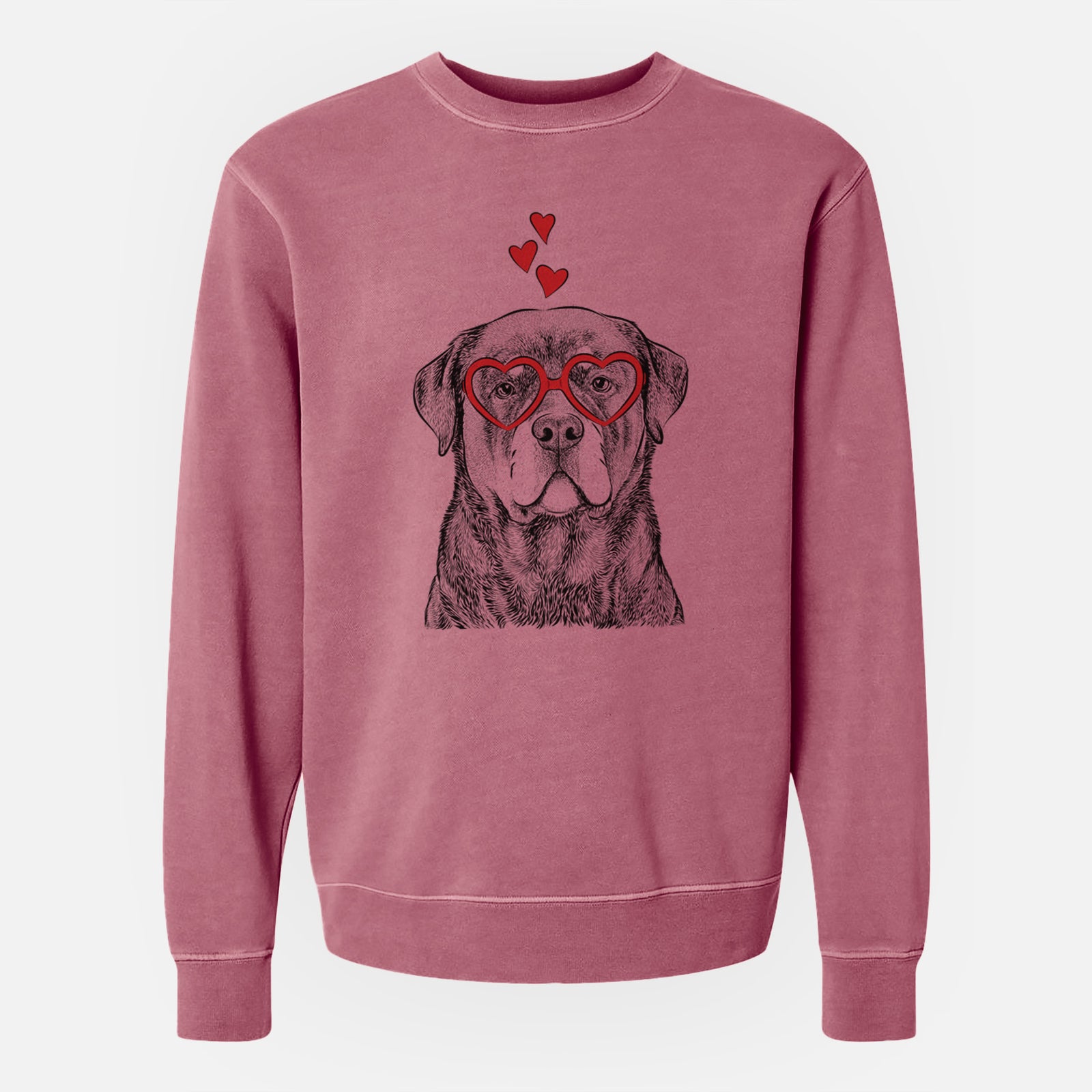 Valentine Sarge the Rottweiler - Unisex Pigment Dyed Crew Sweatshirt