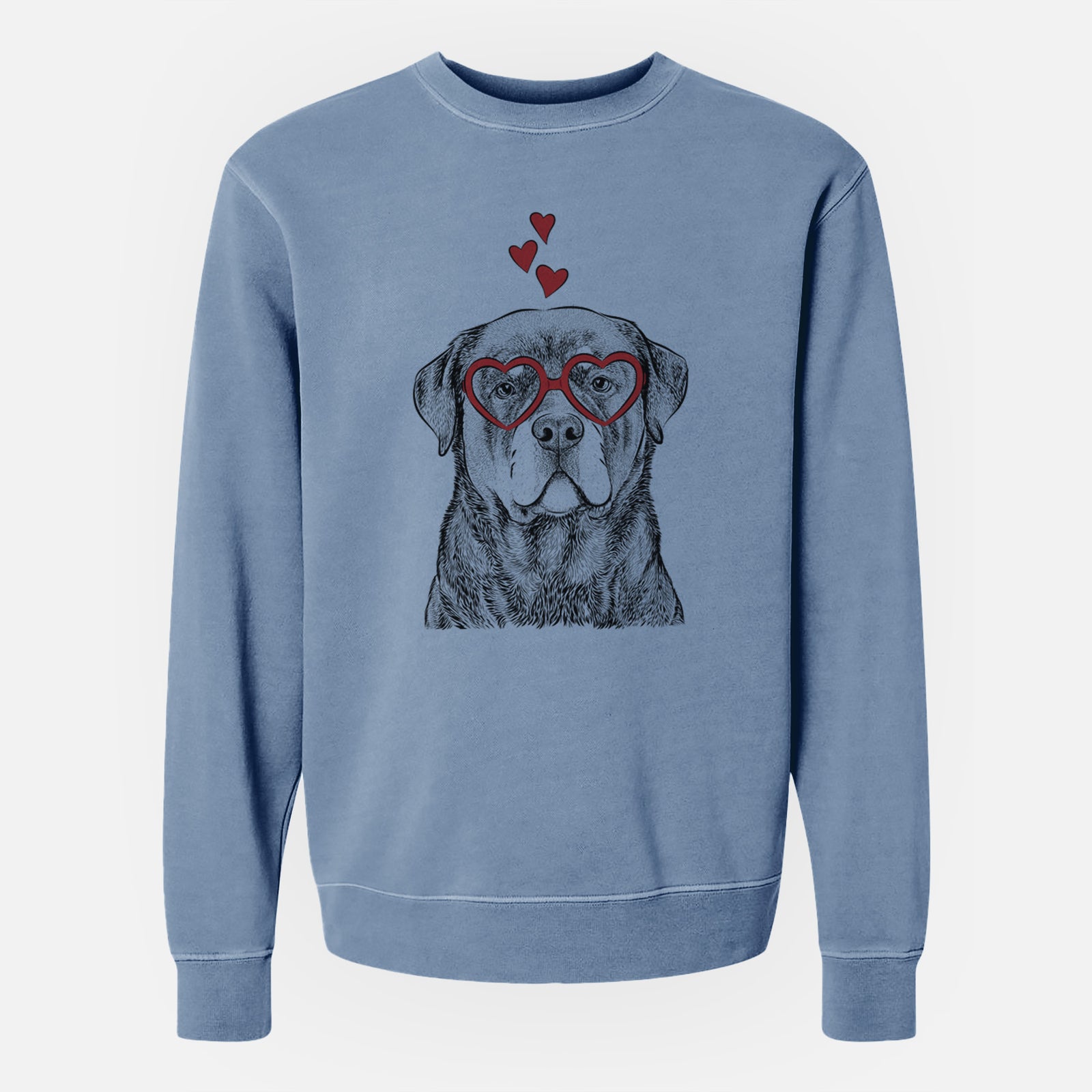 Valentine Sarge the Rottweiler - Unisex Pigment Dyed Crew Sweatshirt