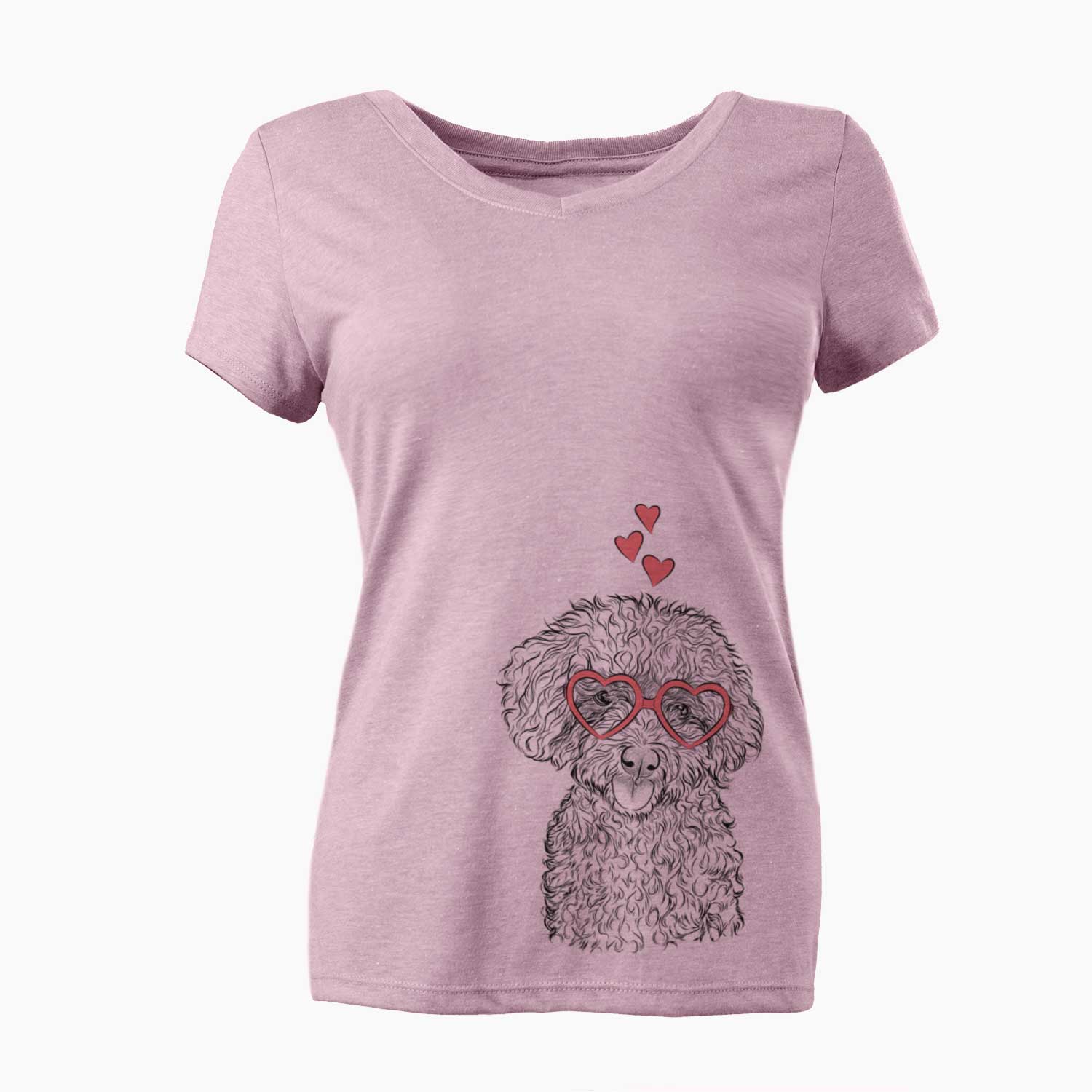 Valentine Satsu the Micro Teacup Poodle - Women's V-neck Shirt
