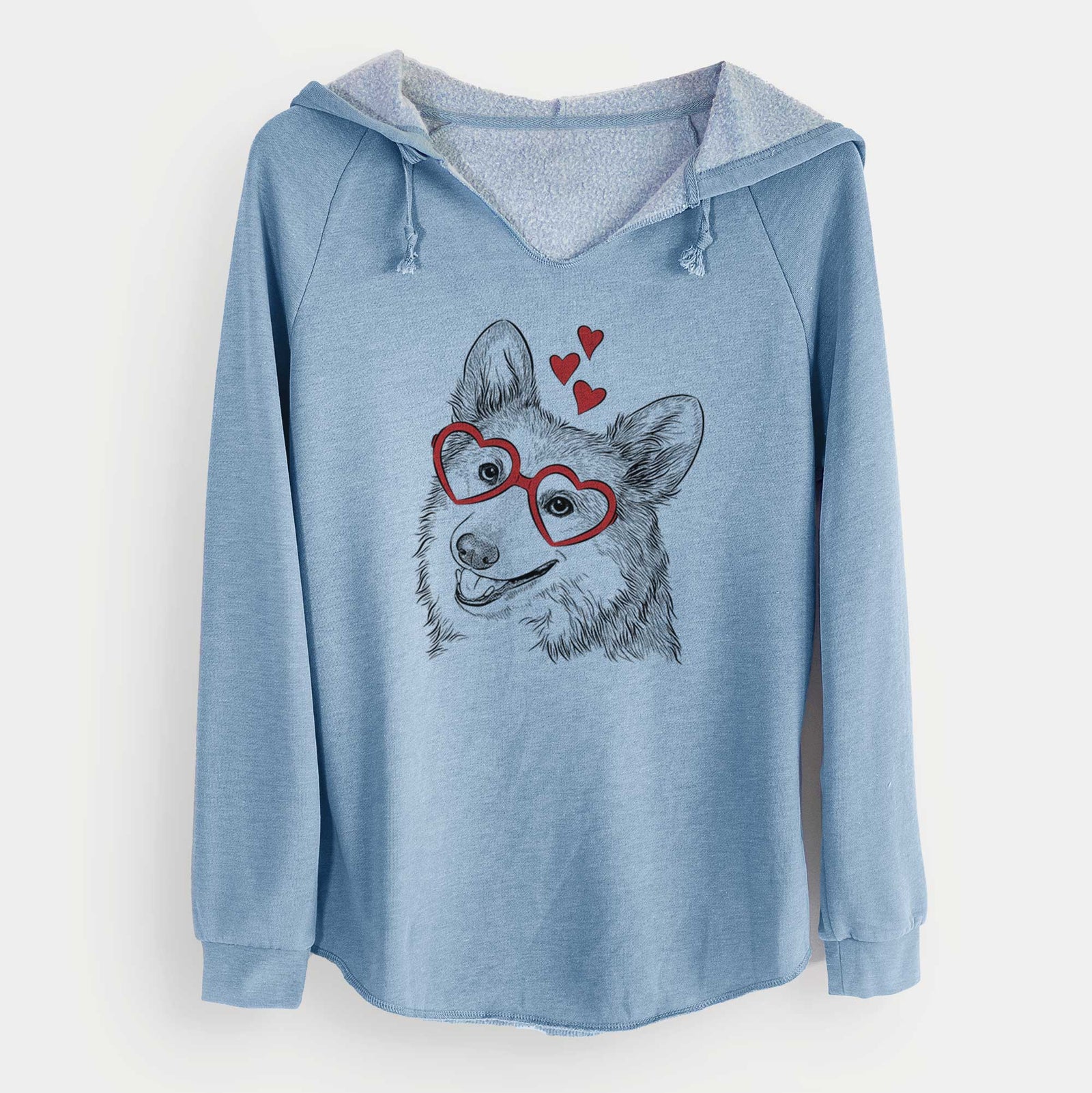 Valentine Scout the Pembroke Welsh Corgi - Cali Wave Hooded Sweatshirt