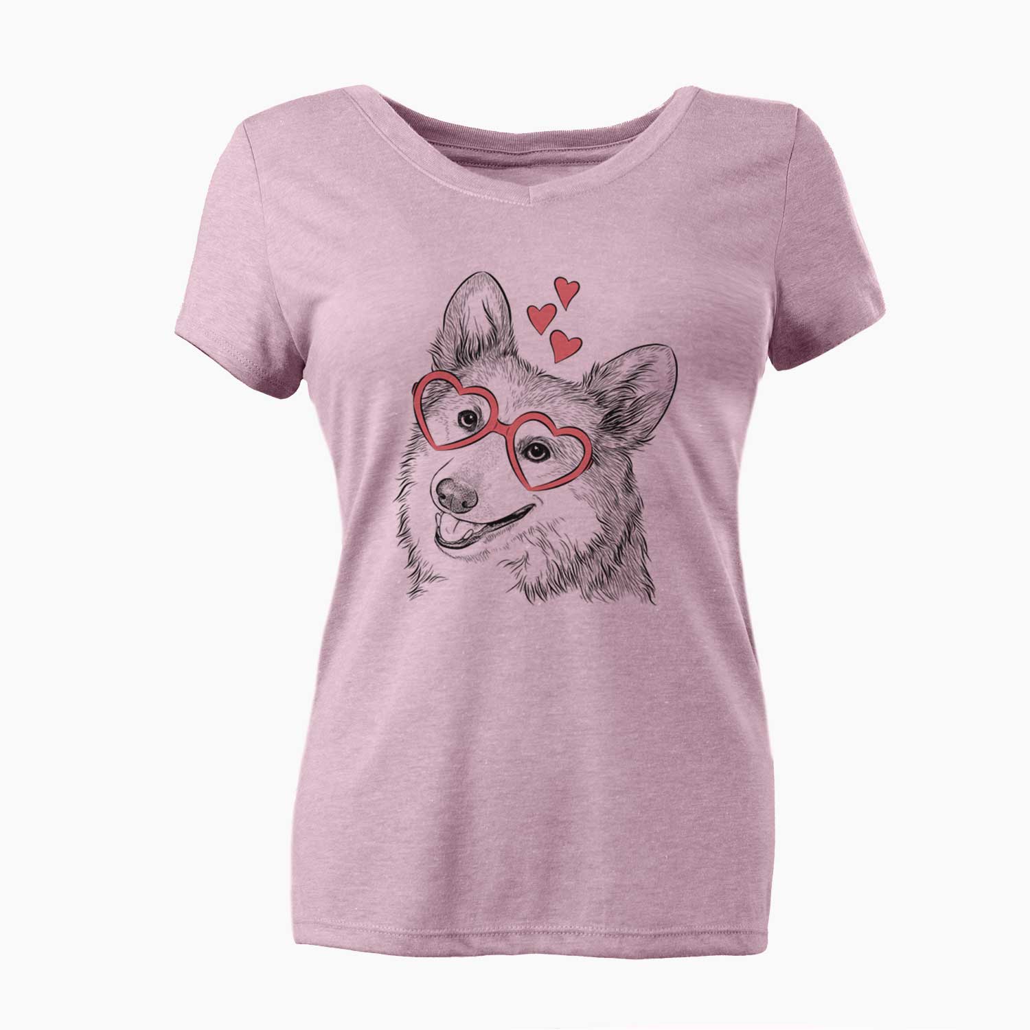 Valentine Scout the Pembroke Welsh Corgi - Women's V-neck Shirt