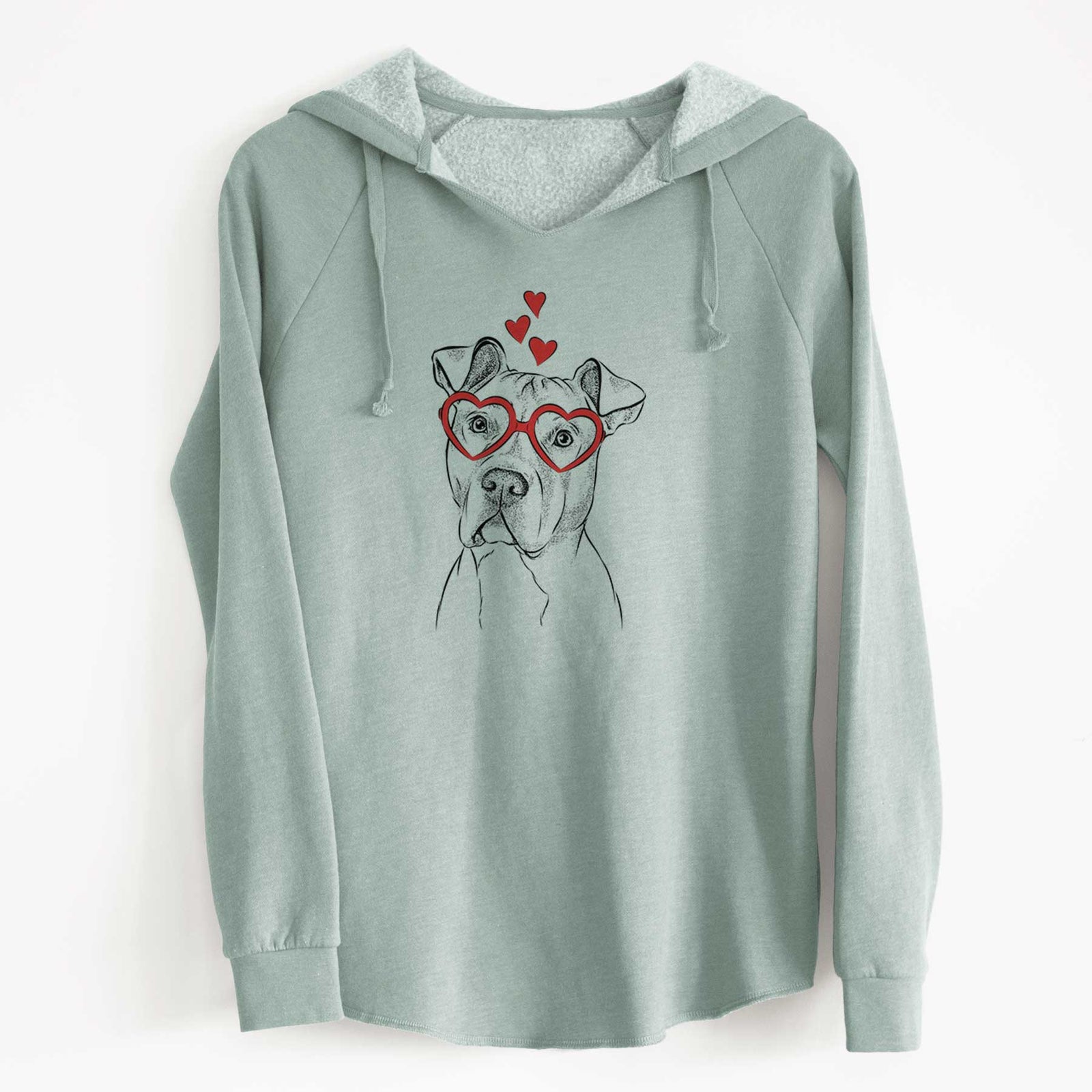 Valentine Scraps the American Staffordshire Mix - Cali Wave Hooded Sweatshirt