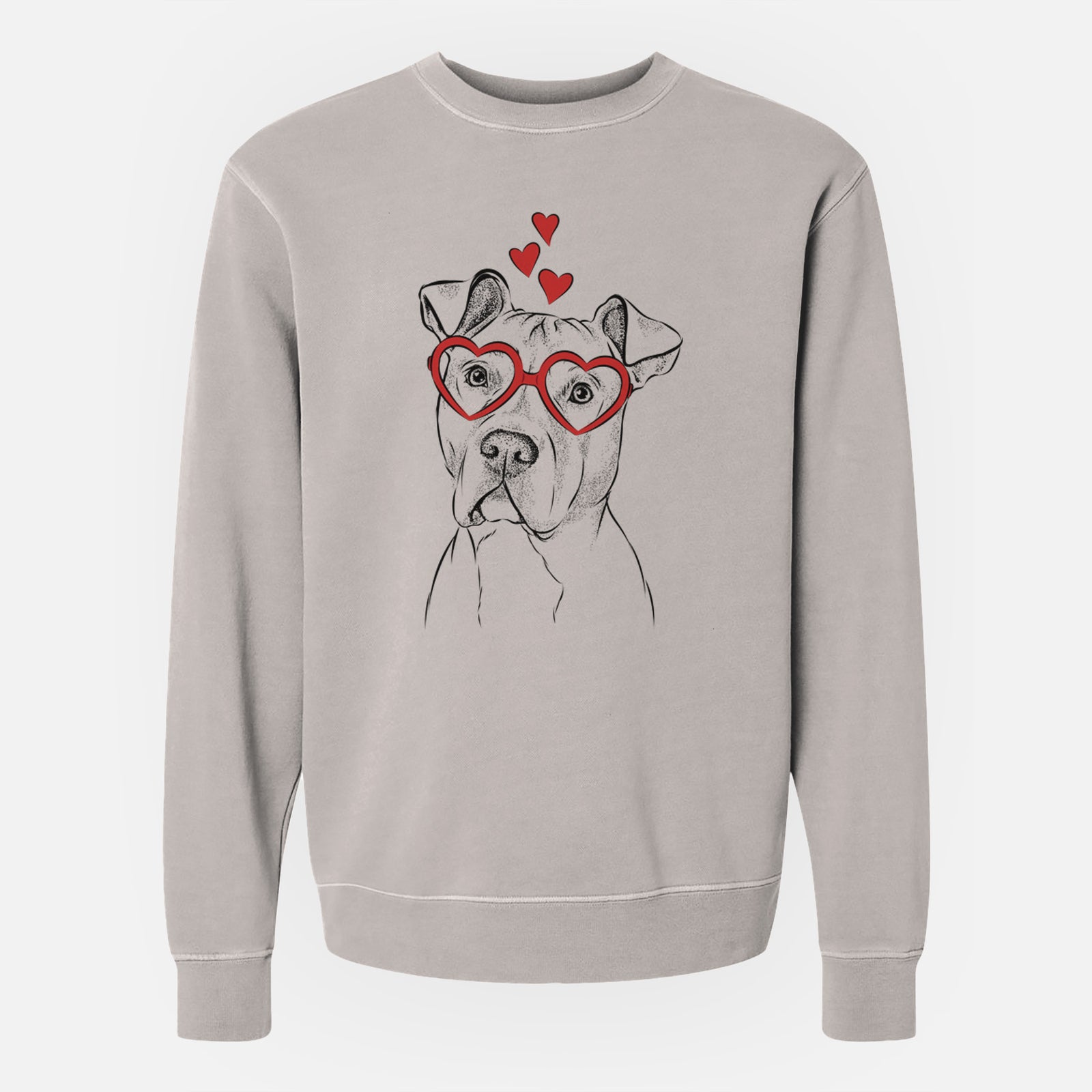 Valentine Scraps the American Staffordshire Mix - Unisex Pigment Dyed Crew Sweatshirt