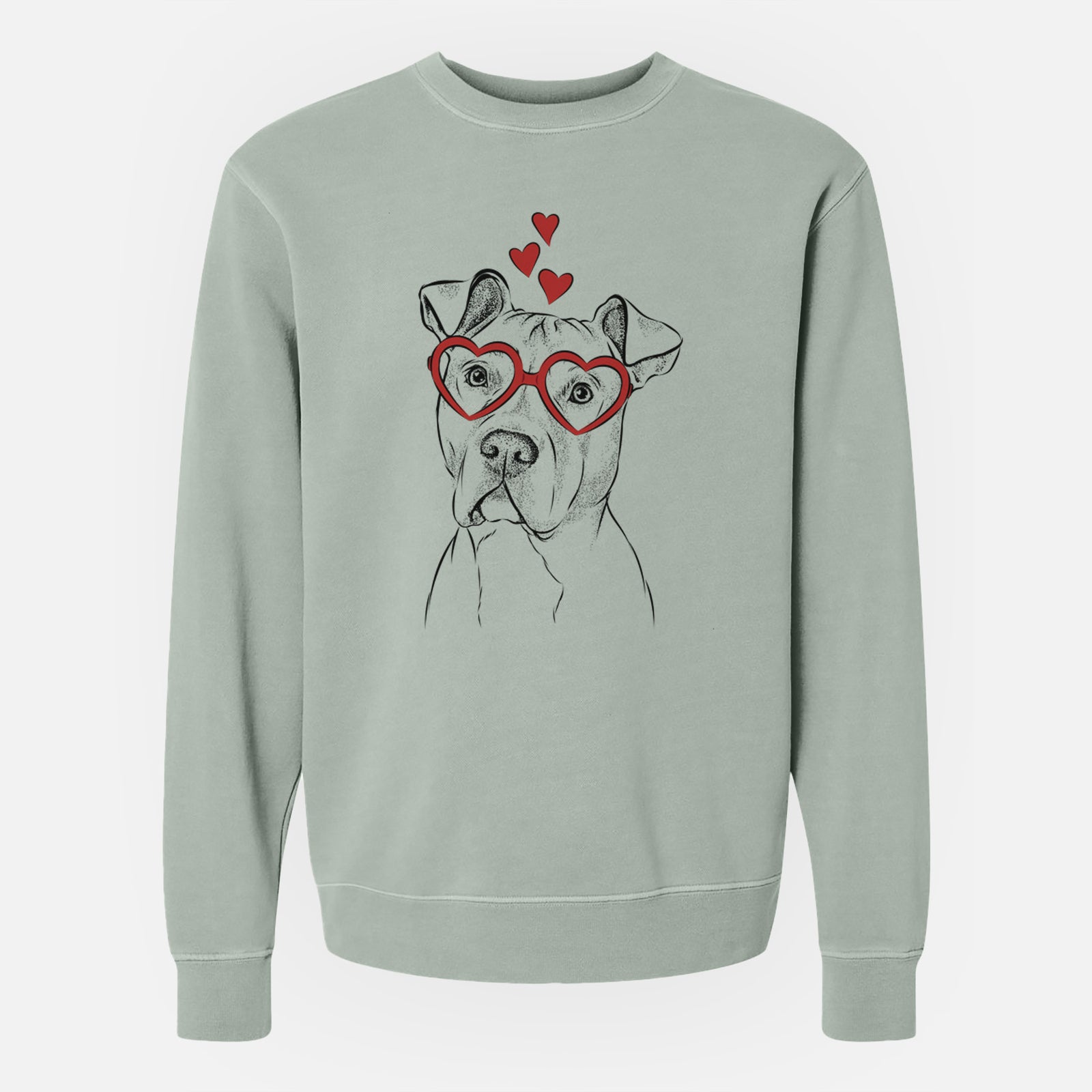 Valentine Scraps the American Staffordshire Mix - Unisex Pigment Dyed Crew Sweatshirt