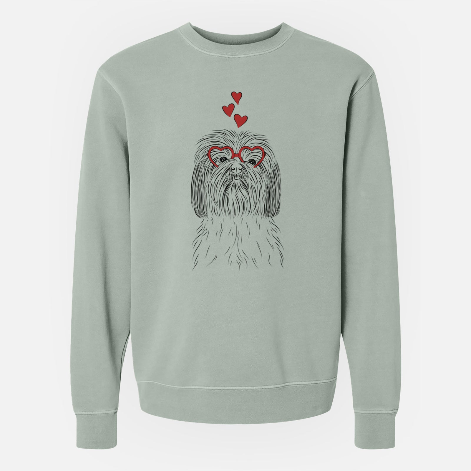 Valentine Scully the Shih Tzu - Unisex Pigment Dyed Crew Sweatshirt