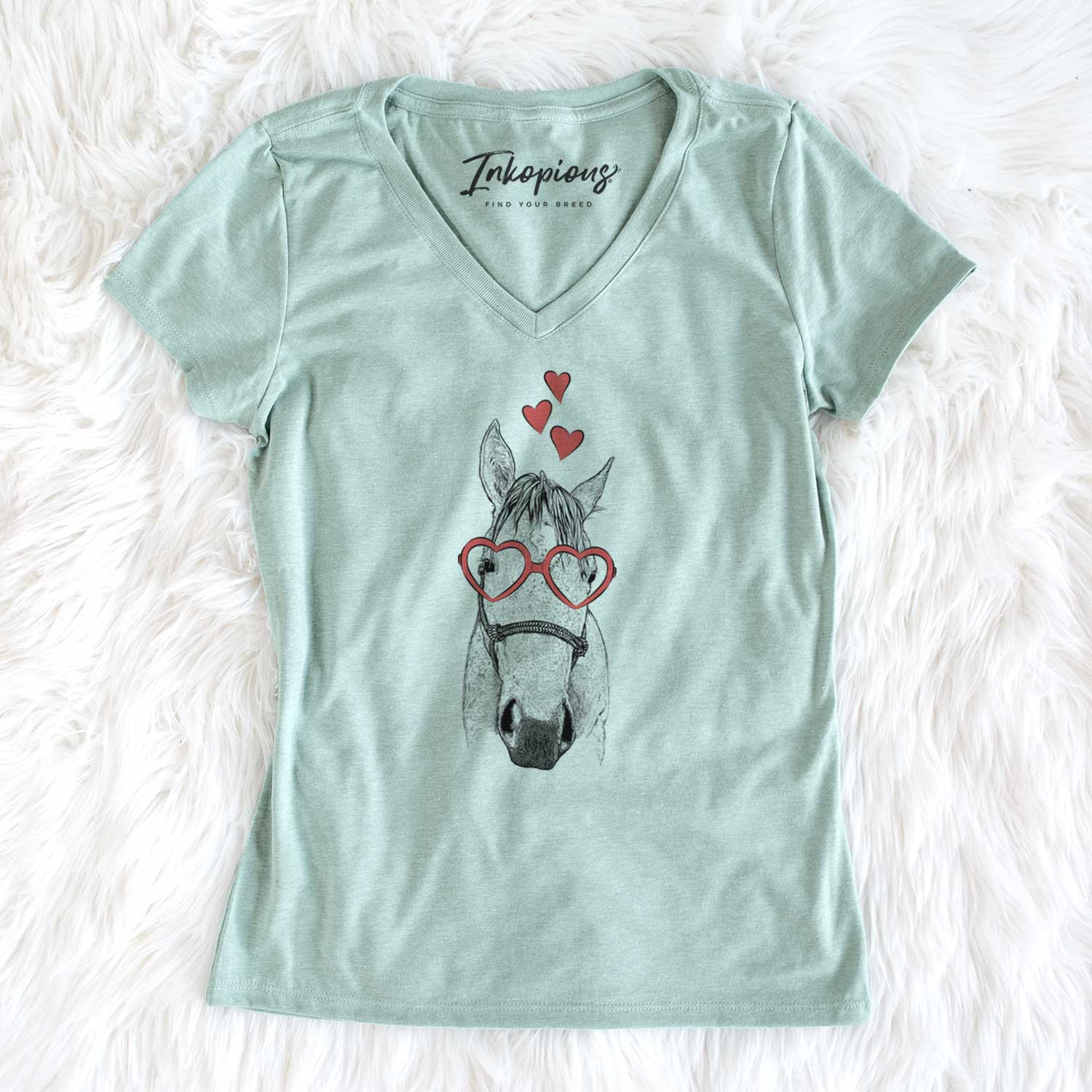 Valentine SeaBee the Quarter Horse - Women's V-neck Shirt