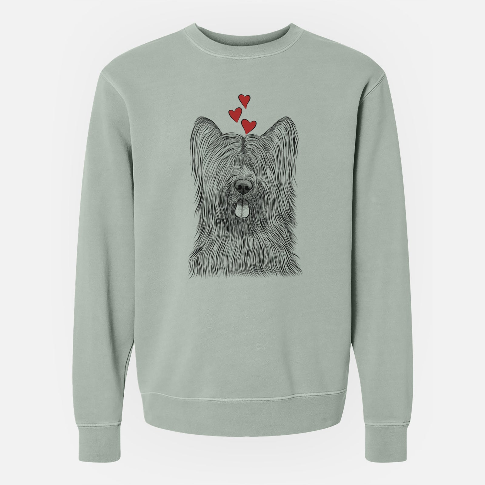 Valentine Shay the Briard - Unisex Pigment Dyed Crew Sweatshirt