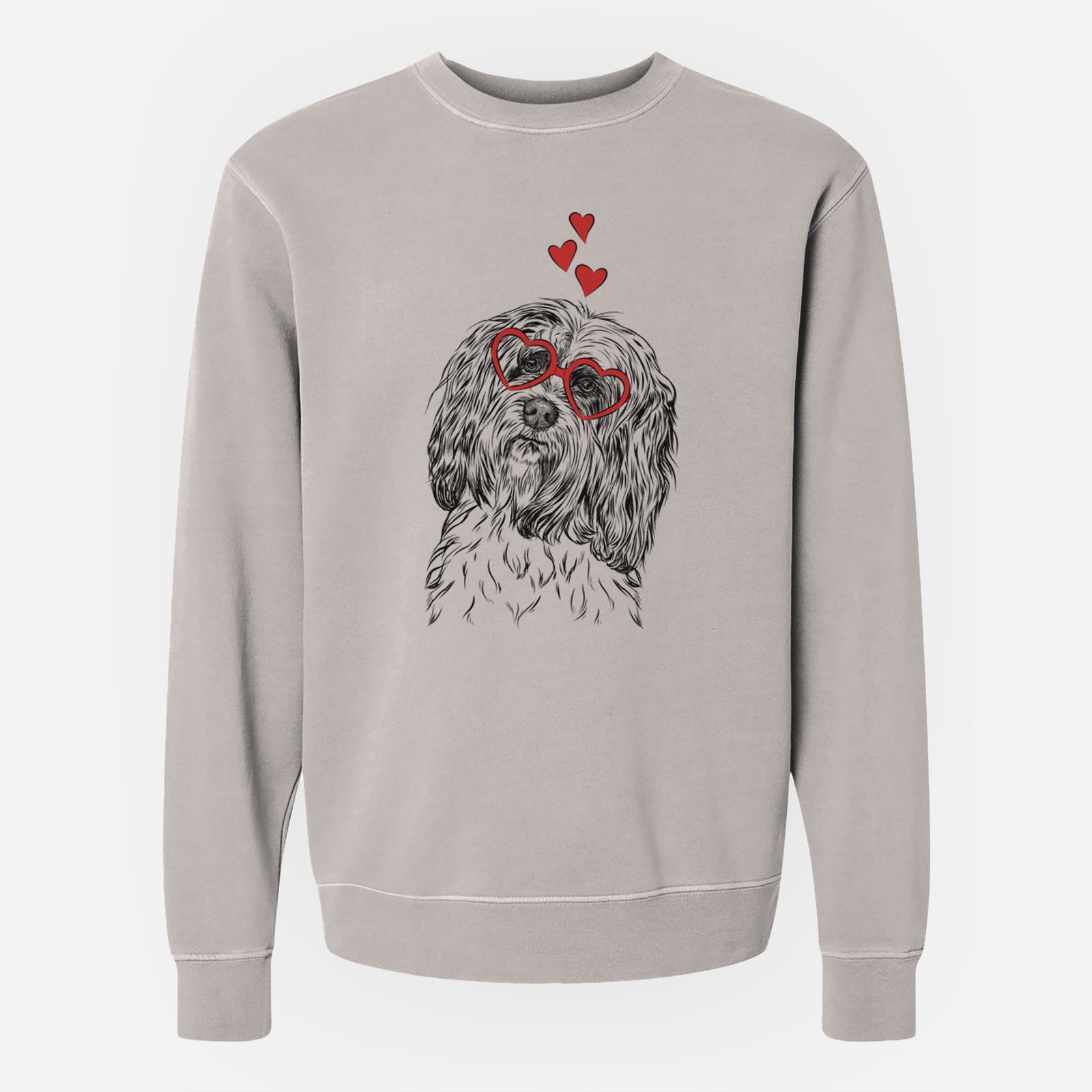 Valentine Shenpa the Tibetan Terrier - Unisex Pigment Dyed Crew Sweatshirt