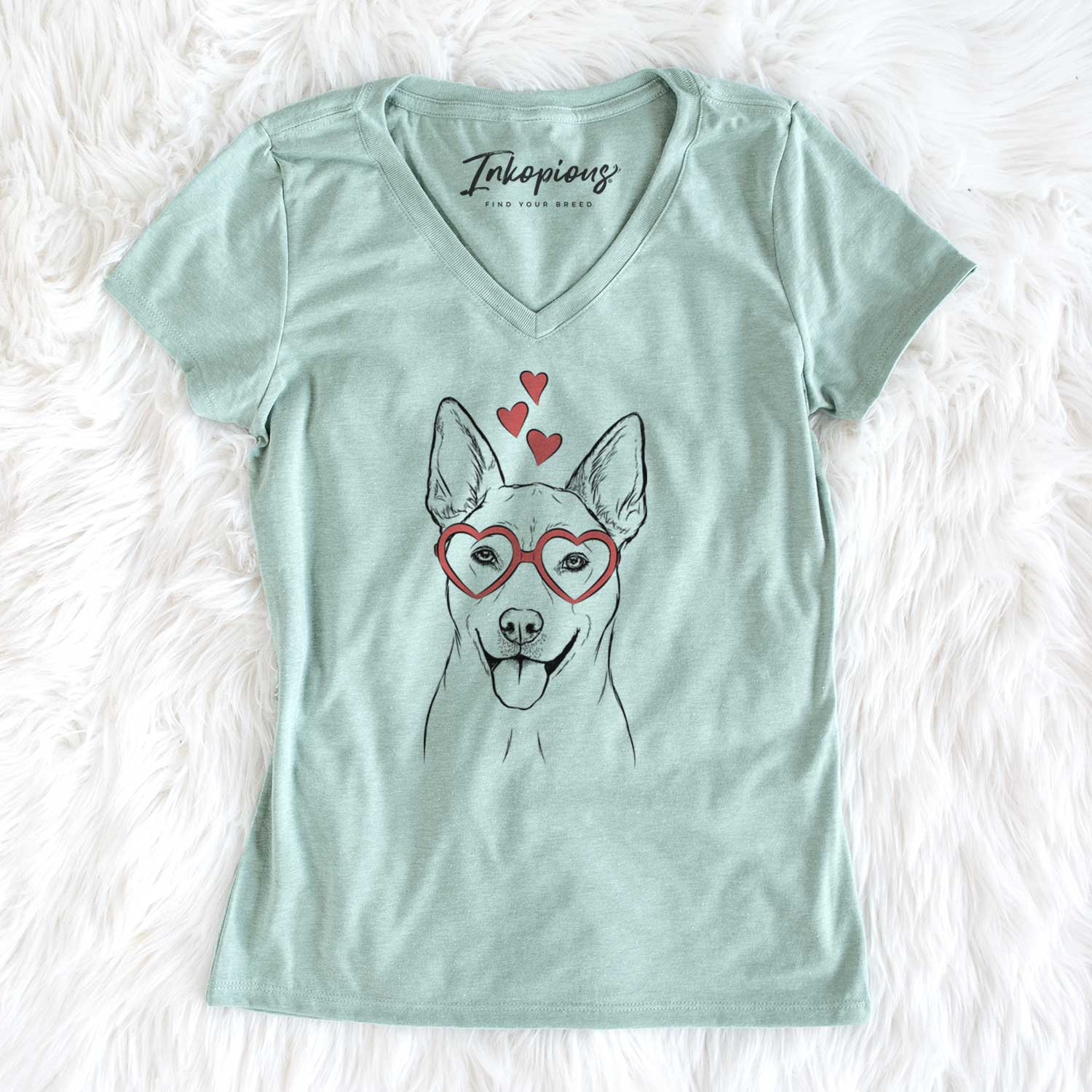 Valentine Silly Lilly the Mixed Breed - Women's V-neck Shirt