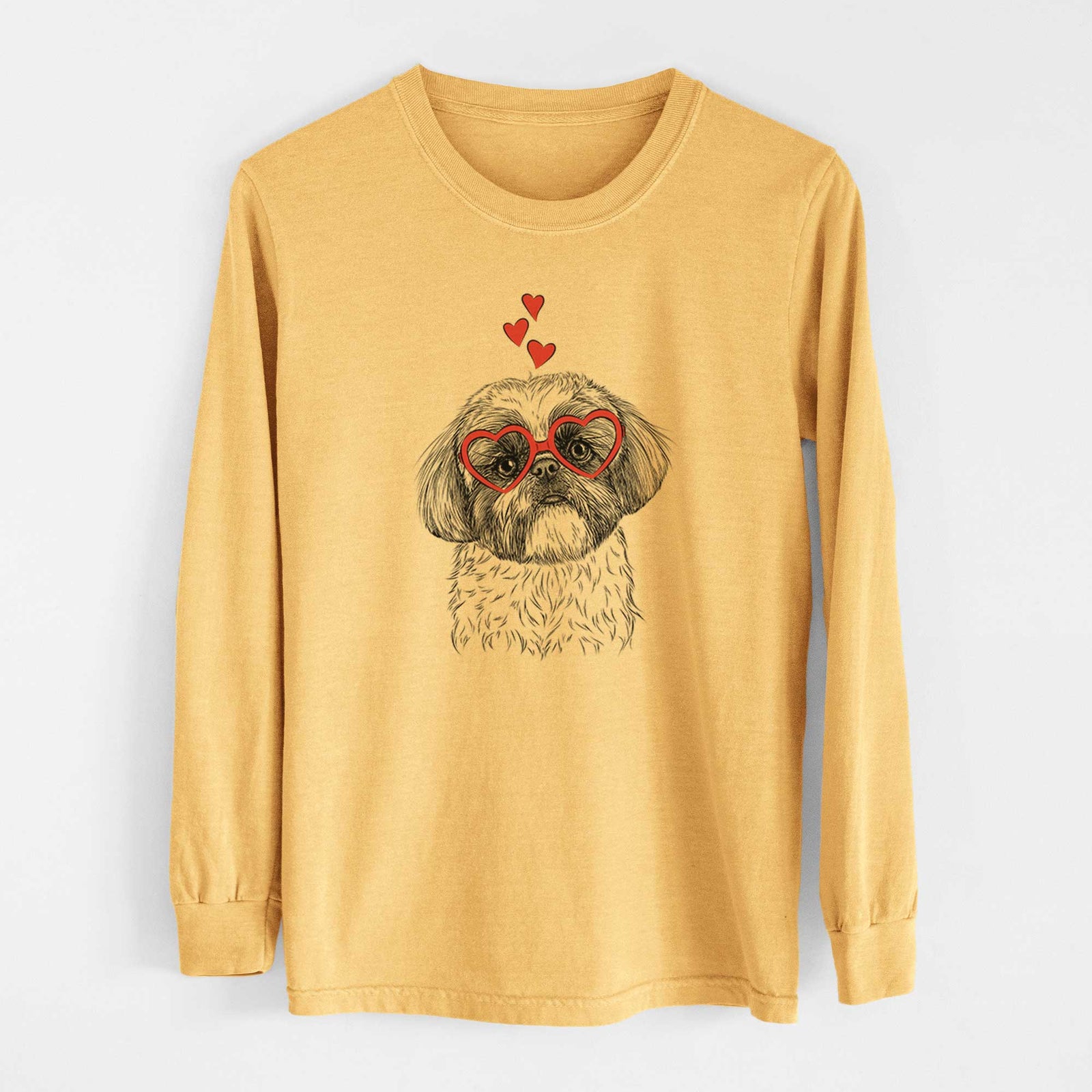 Valentine Simon the Shih Tzu - Heavyweight 100% Cotton Long Sleeve