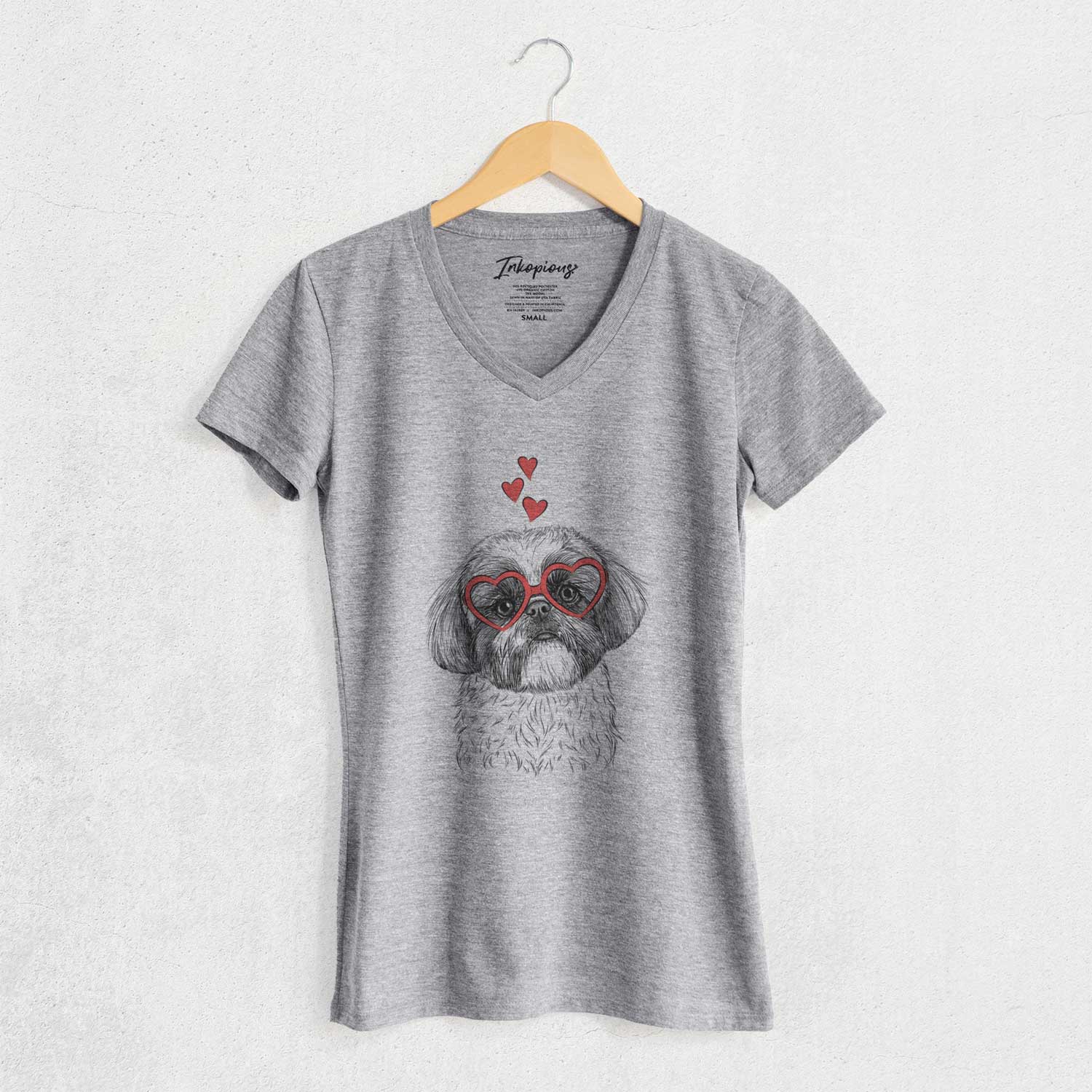 Valentine Simon the Shih Tzu - Women's V-neck Shirt