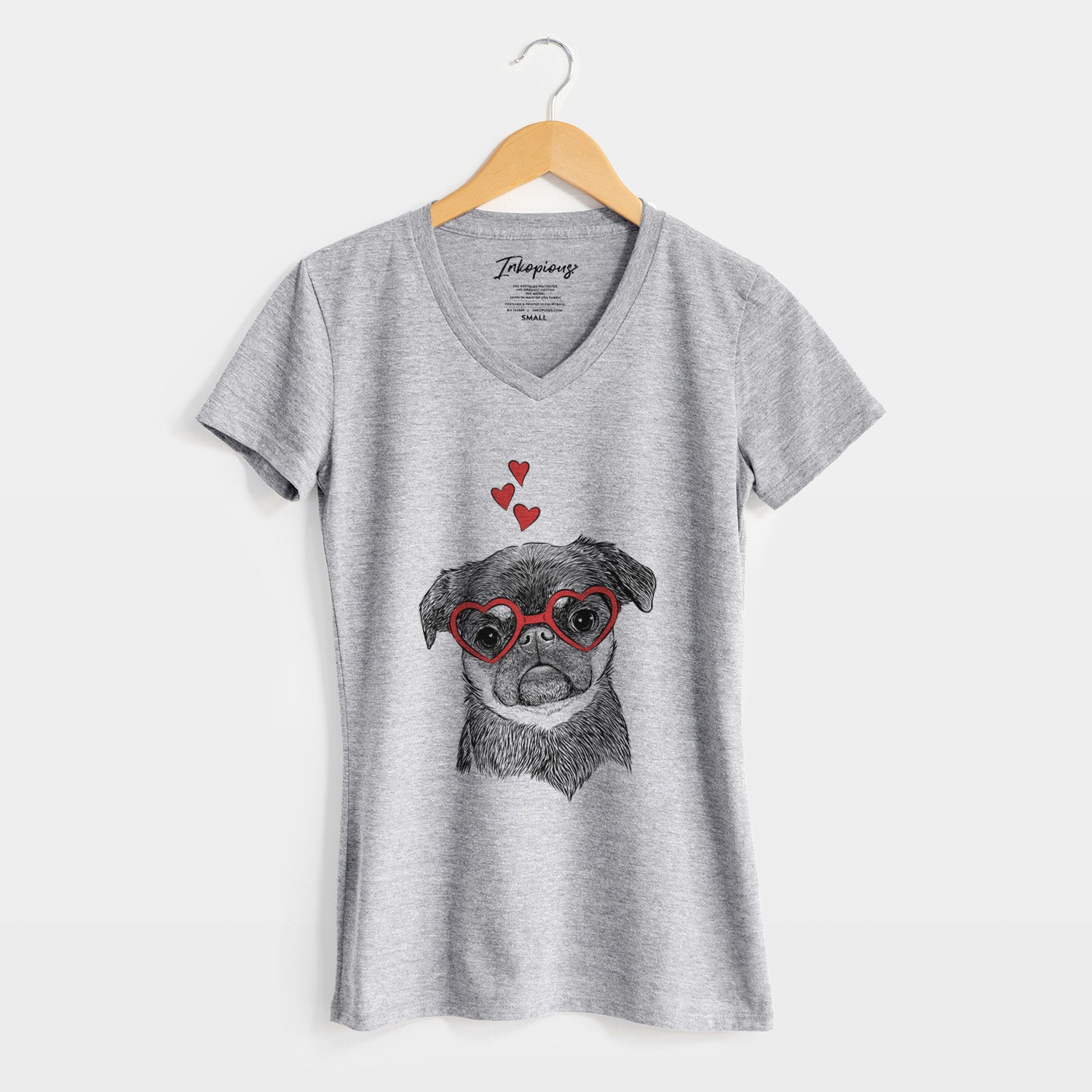 Valentine Simone the Brussels Griffon - Women's Perfect V-neck Shirt